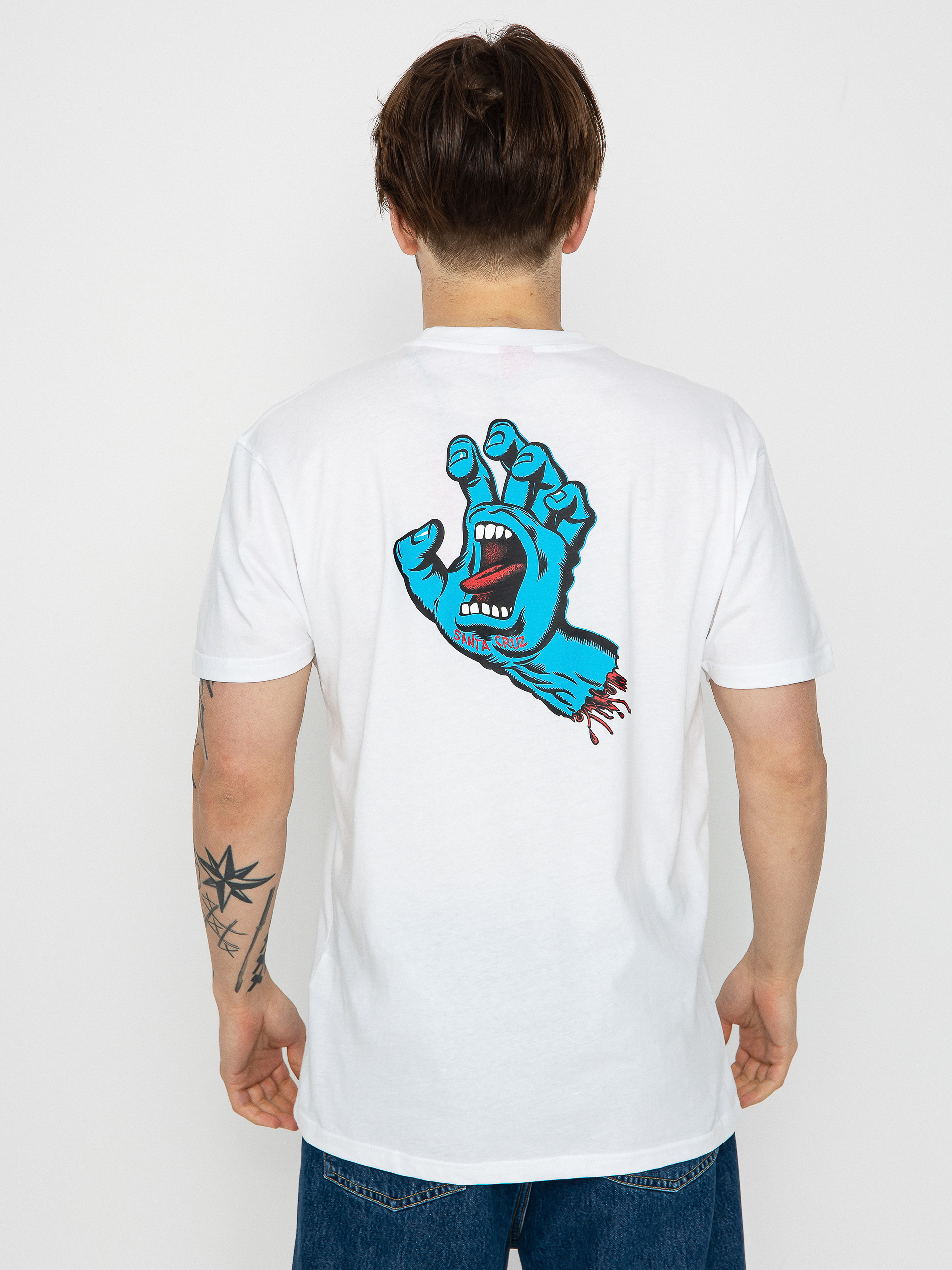 T-shirt Santa Cruz Screaming Hand Chest (white)