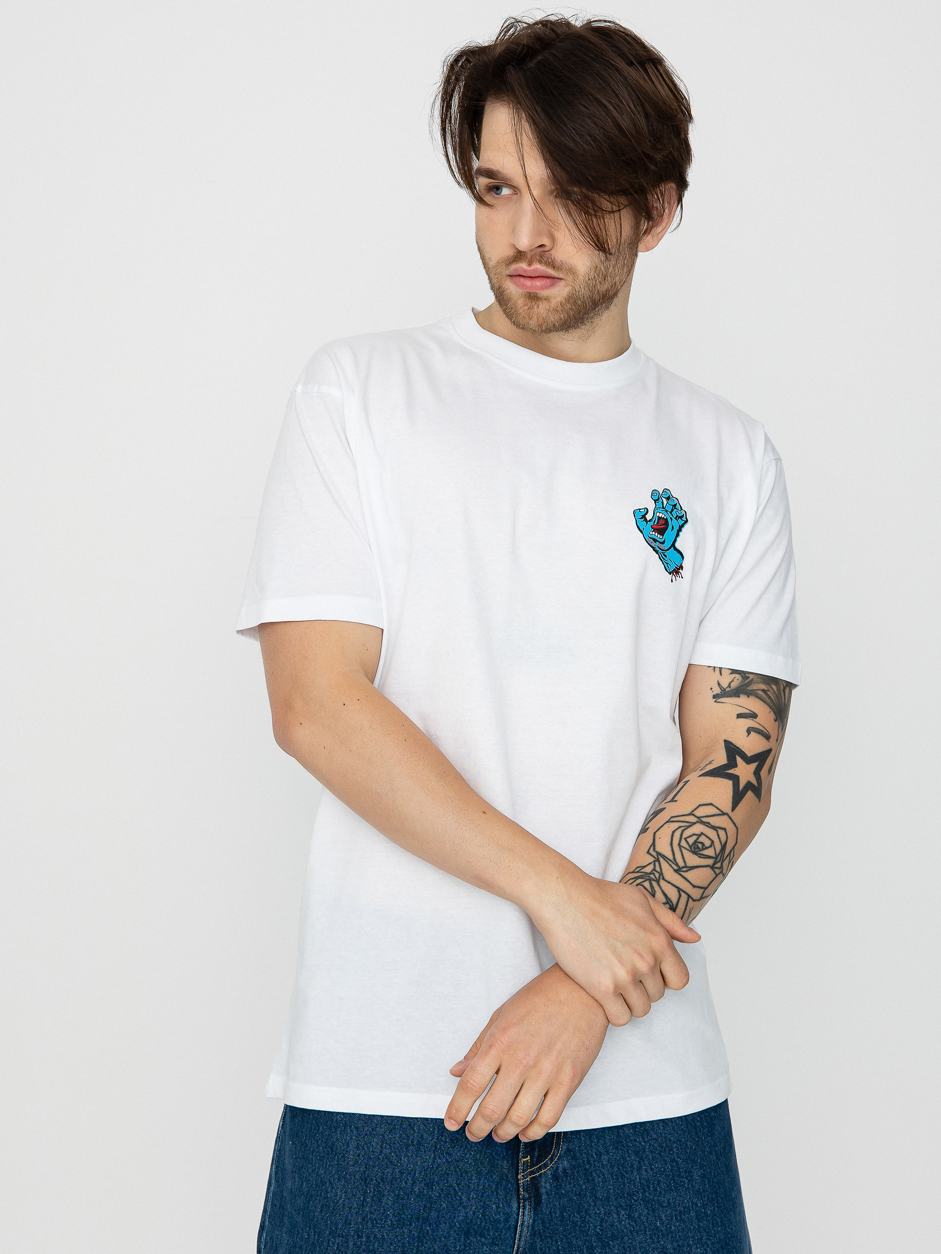T-shirt Santa Cruz Screaming Hand Chest (white)