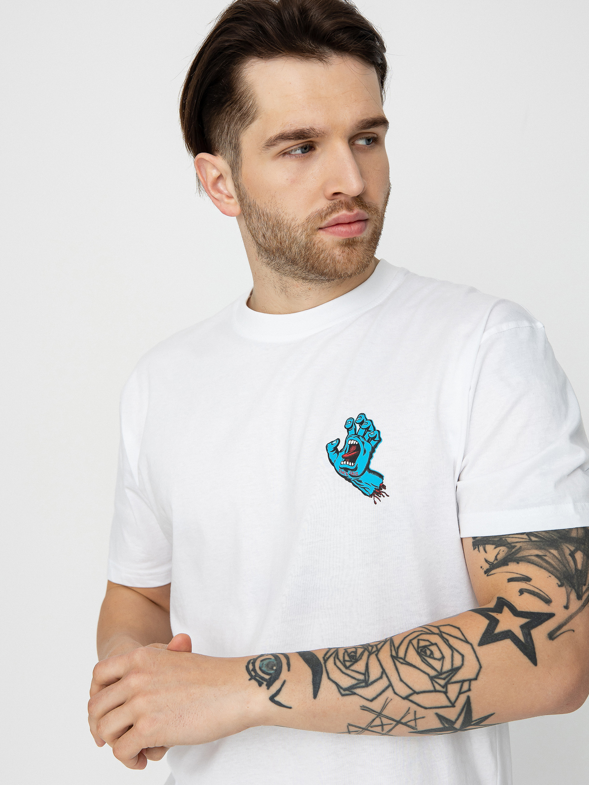 T-shirt Santa Cruz Screaming Hand Chest (white)