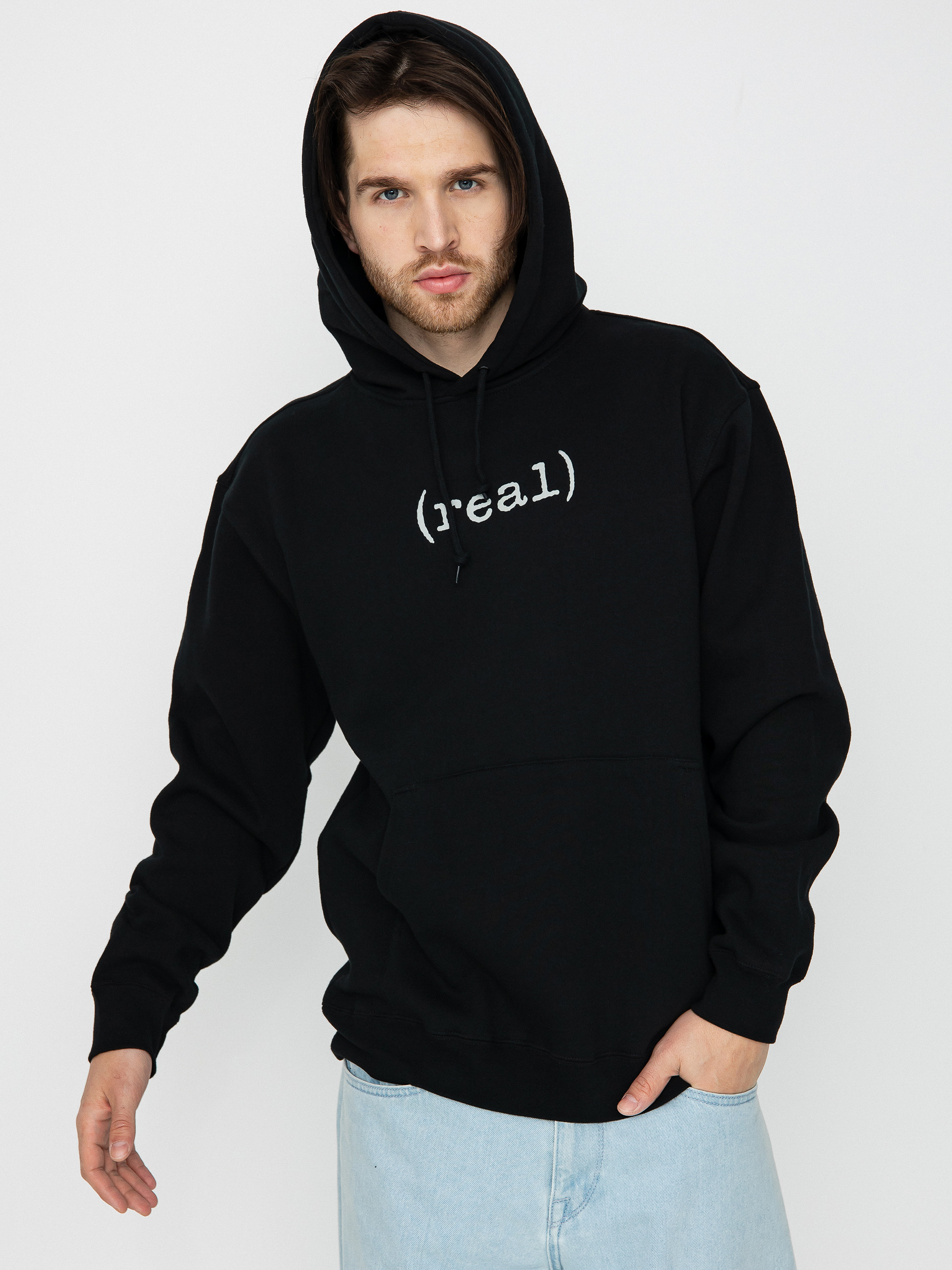 Bluza z kapturem Real Lower HD (black w/grey print)