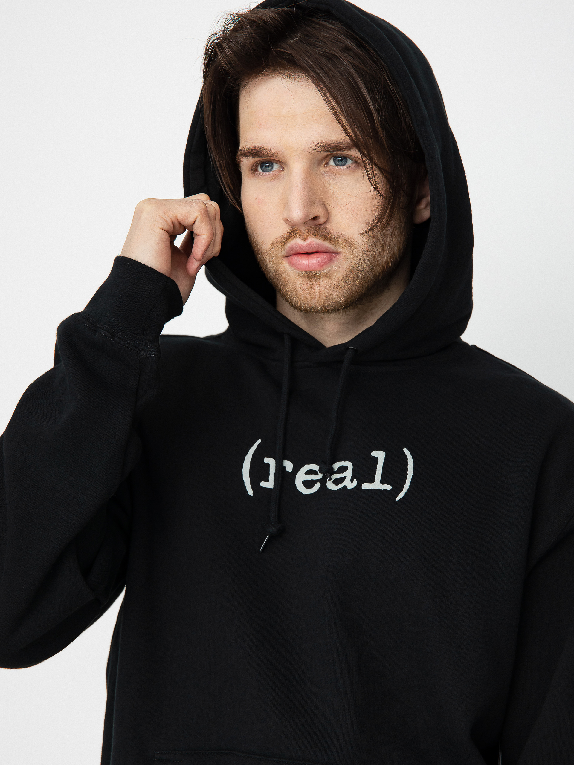 Bluza z kapturem Real Lower HD (black w/grey print)