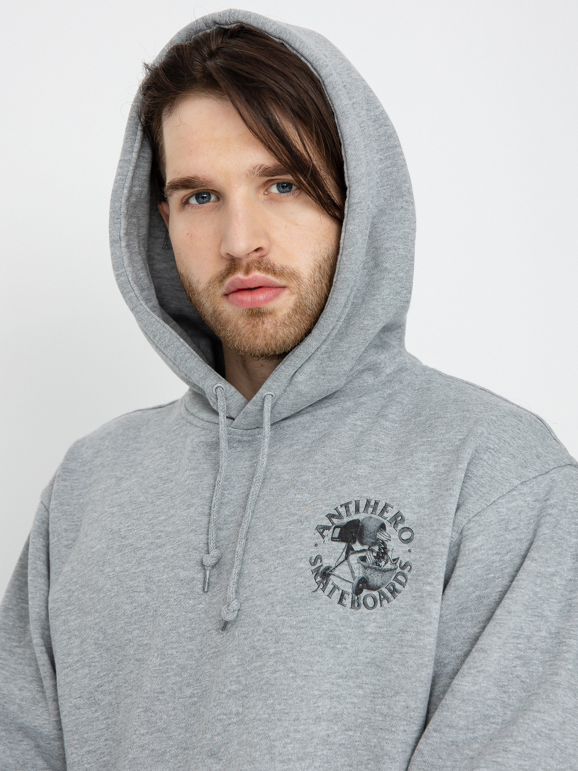 Bluza z kapturem Antihero Diy Eagle HD (heather grey w/black prints)