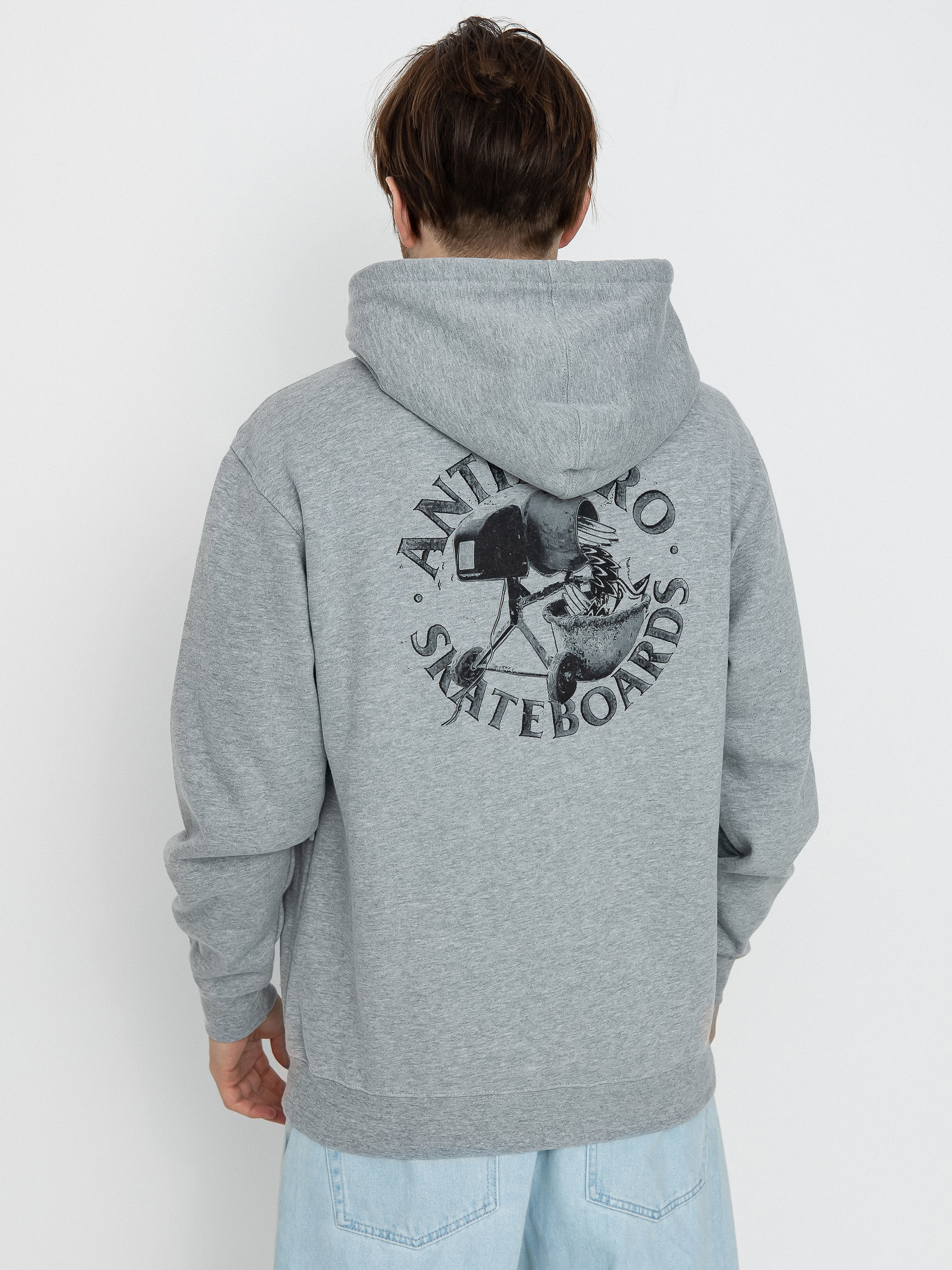 Bluza z kapturem Antihero Diy Eagle HD (heather grey w/black prints)