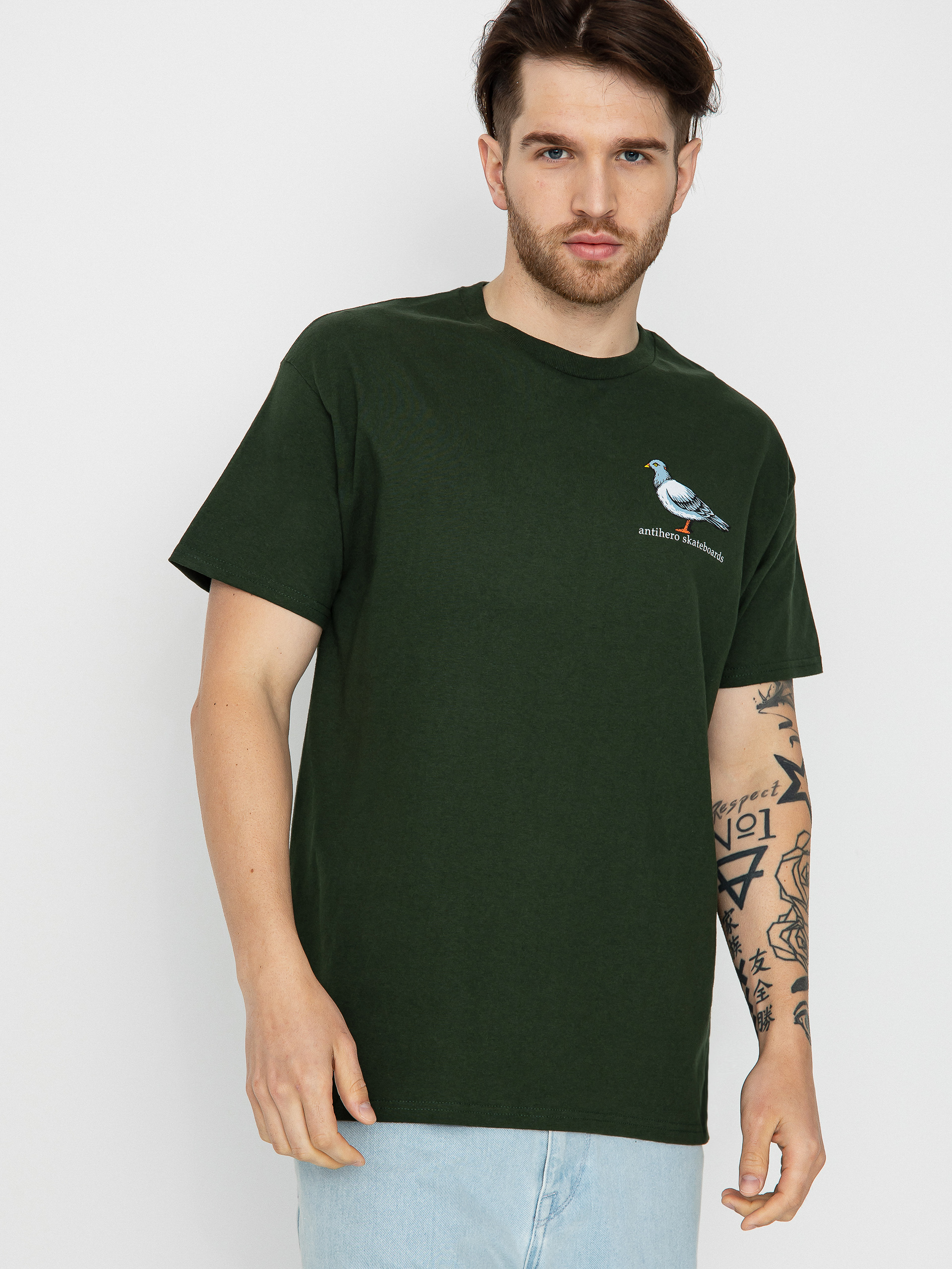 T-shirt Antihero Lil Pigeon (forest green w/multi color print)