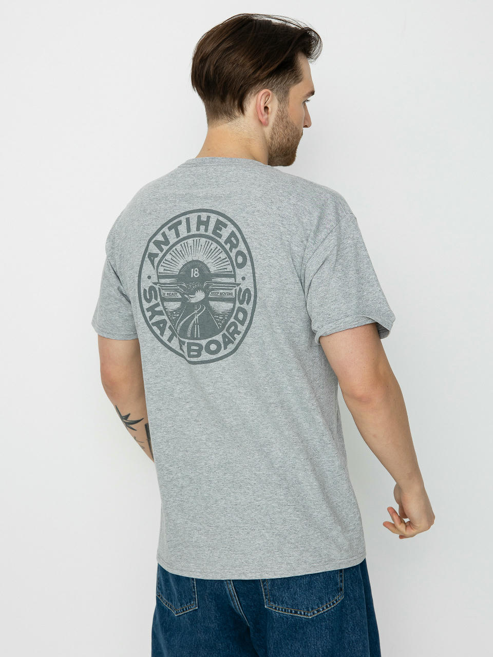 T-shirt Antihero Stay Ready Dbl (athletic heather w/grey prints)