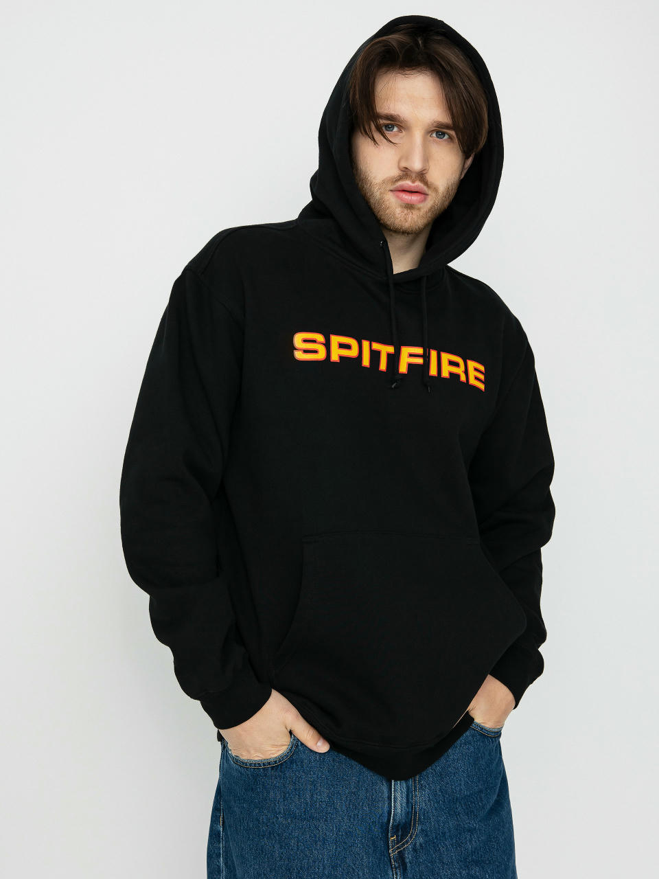 Bluza z kapturem Spitfire Classic 87 HD (black w/gold & red print)