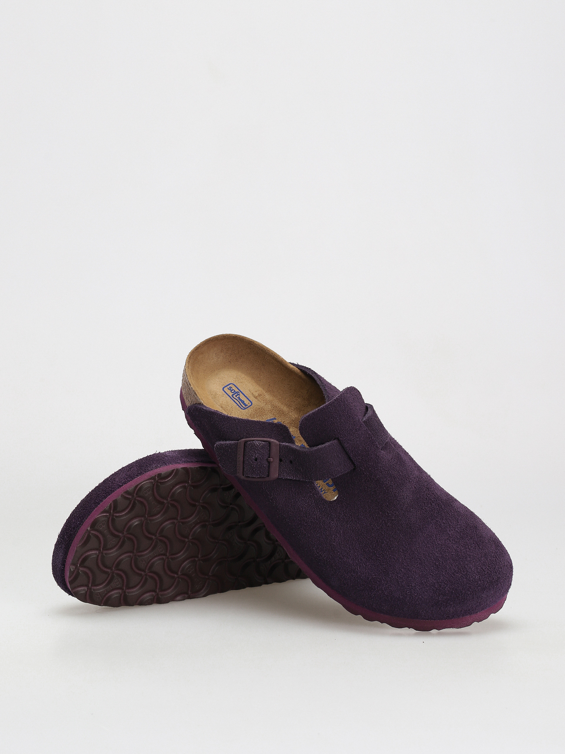 Klapki Birkenstock Boston Suede Leather Narrow Wmn (wine)