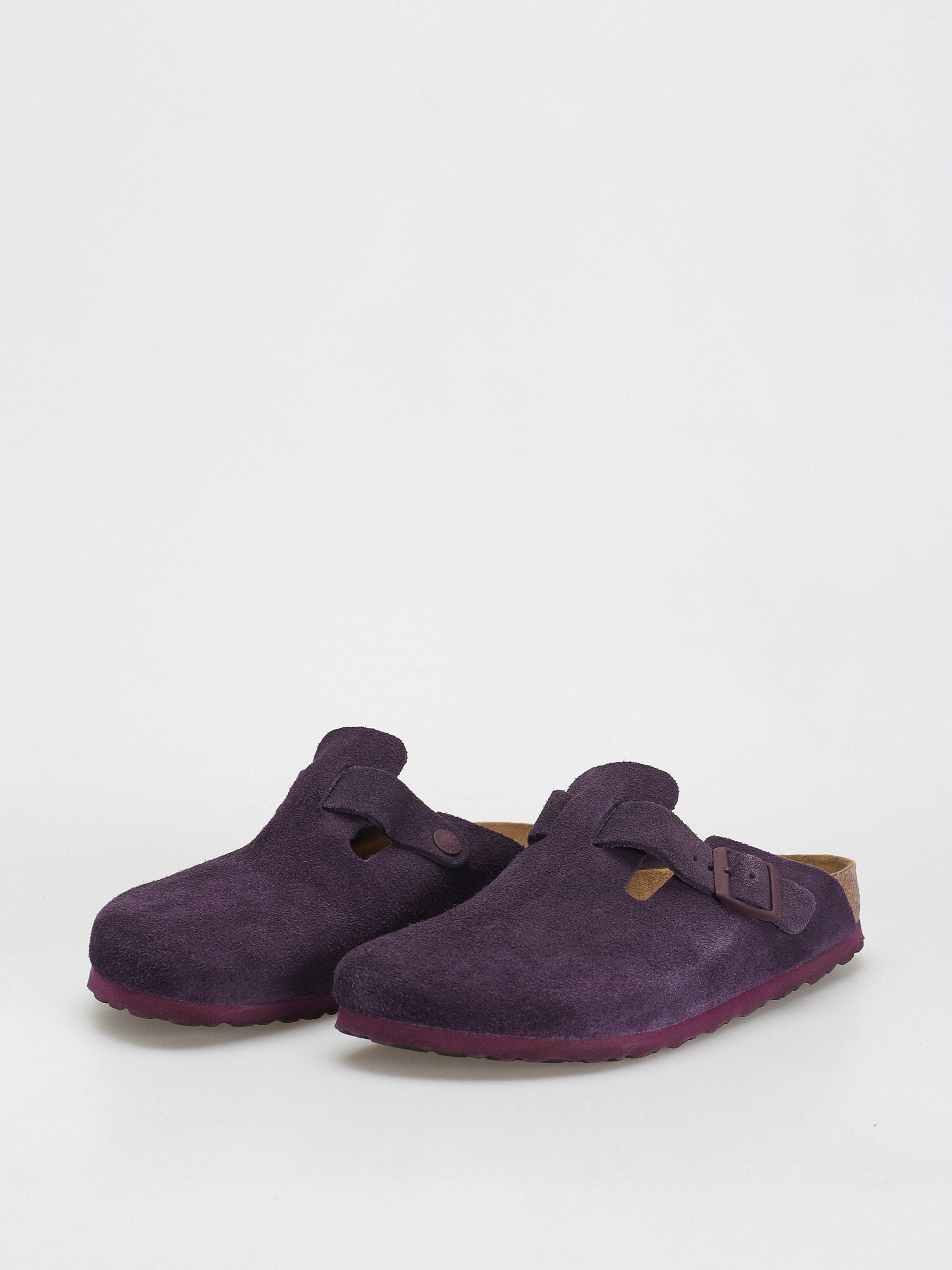 Klapki Birkenstock Boston Suede Leather Narrow Wmn (wine)