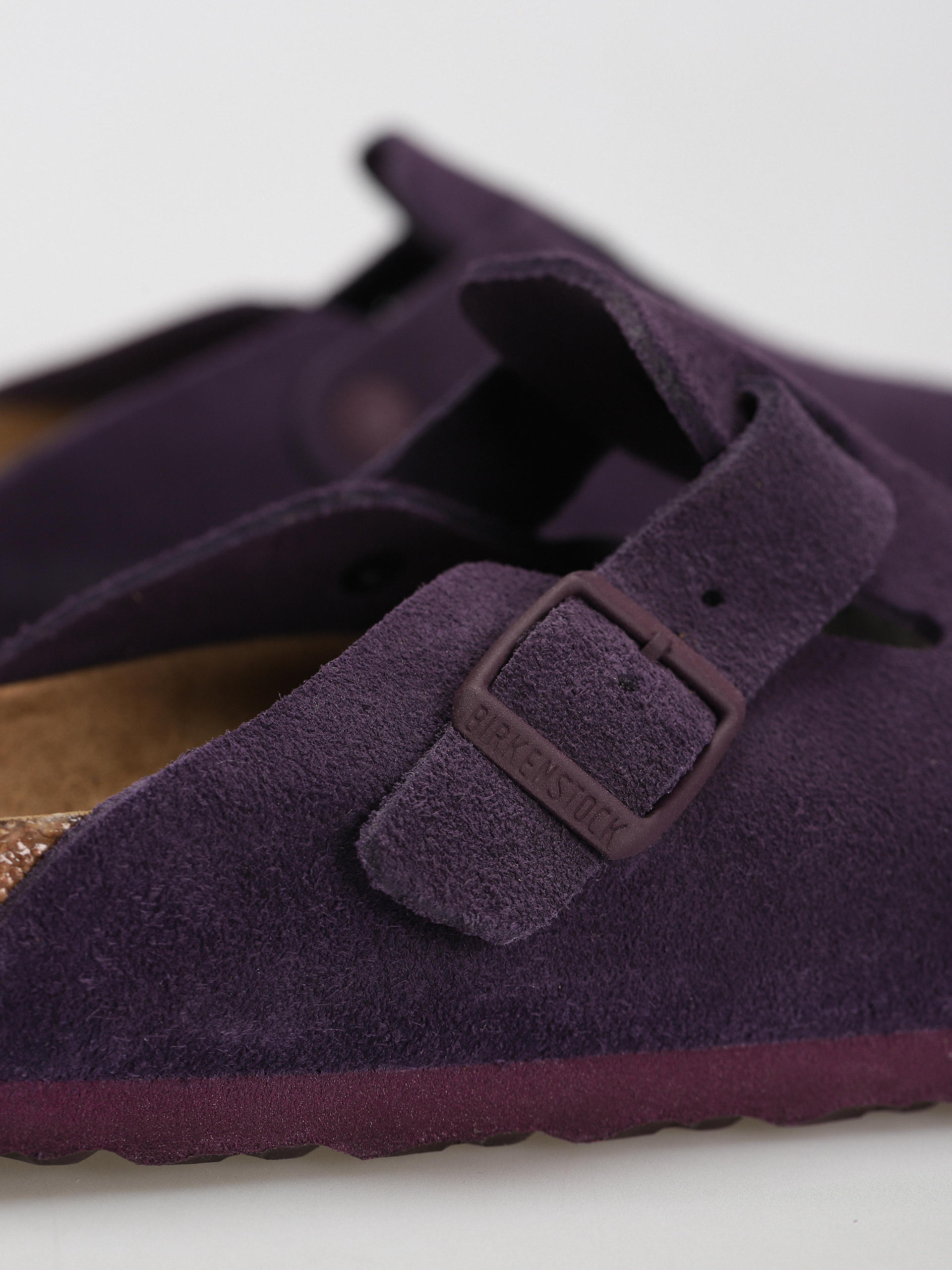 Klapki Birkenstock Boston Suede Leather Narrow Wmn (wine)
