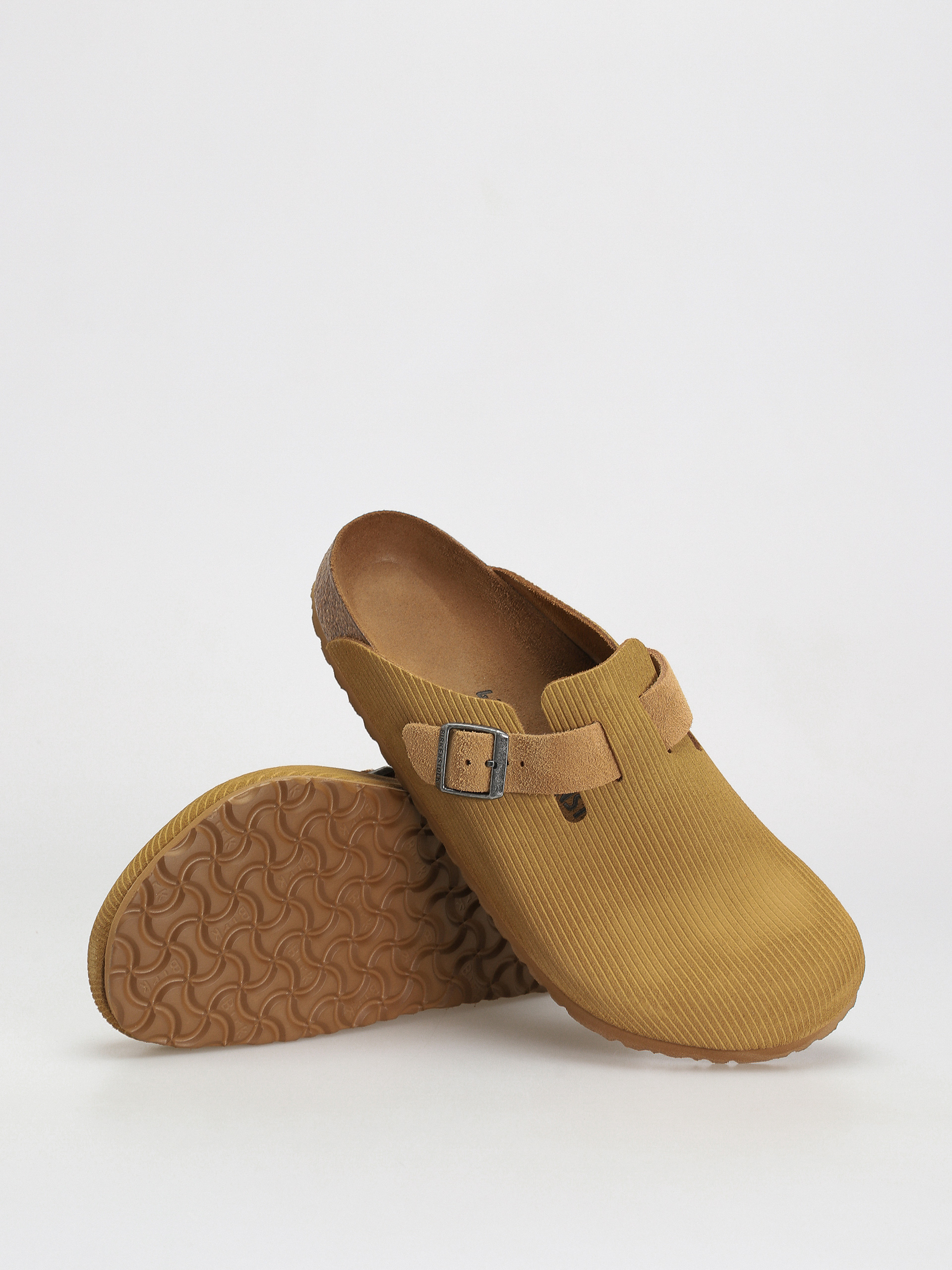Klapki Birkenstock Boston Suede Embossed Regular (corduroy cork brown)