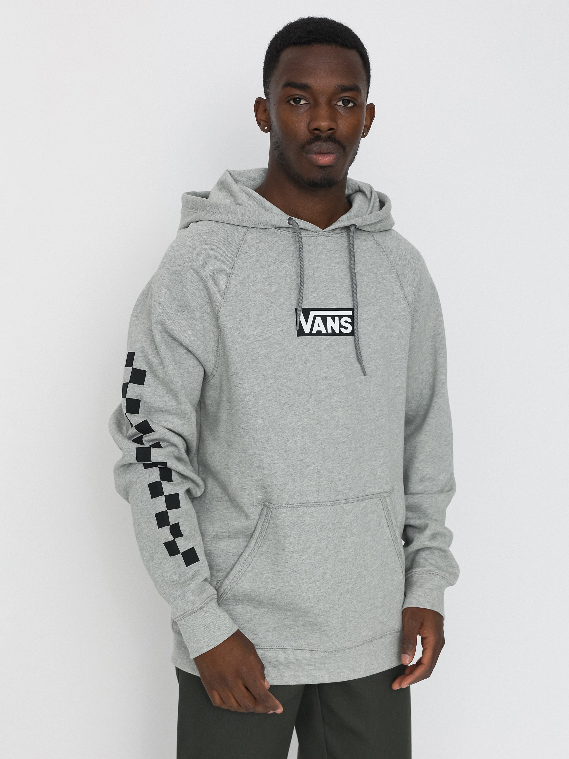 Bluza z kapturem Vans Versa Standard HD (cement heather/checkerbrd)