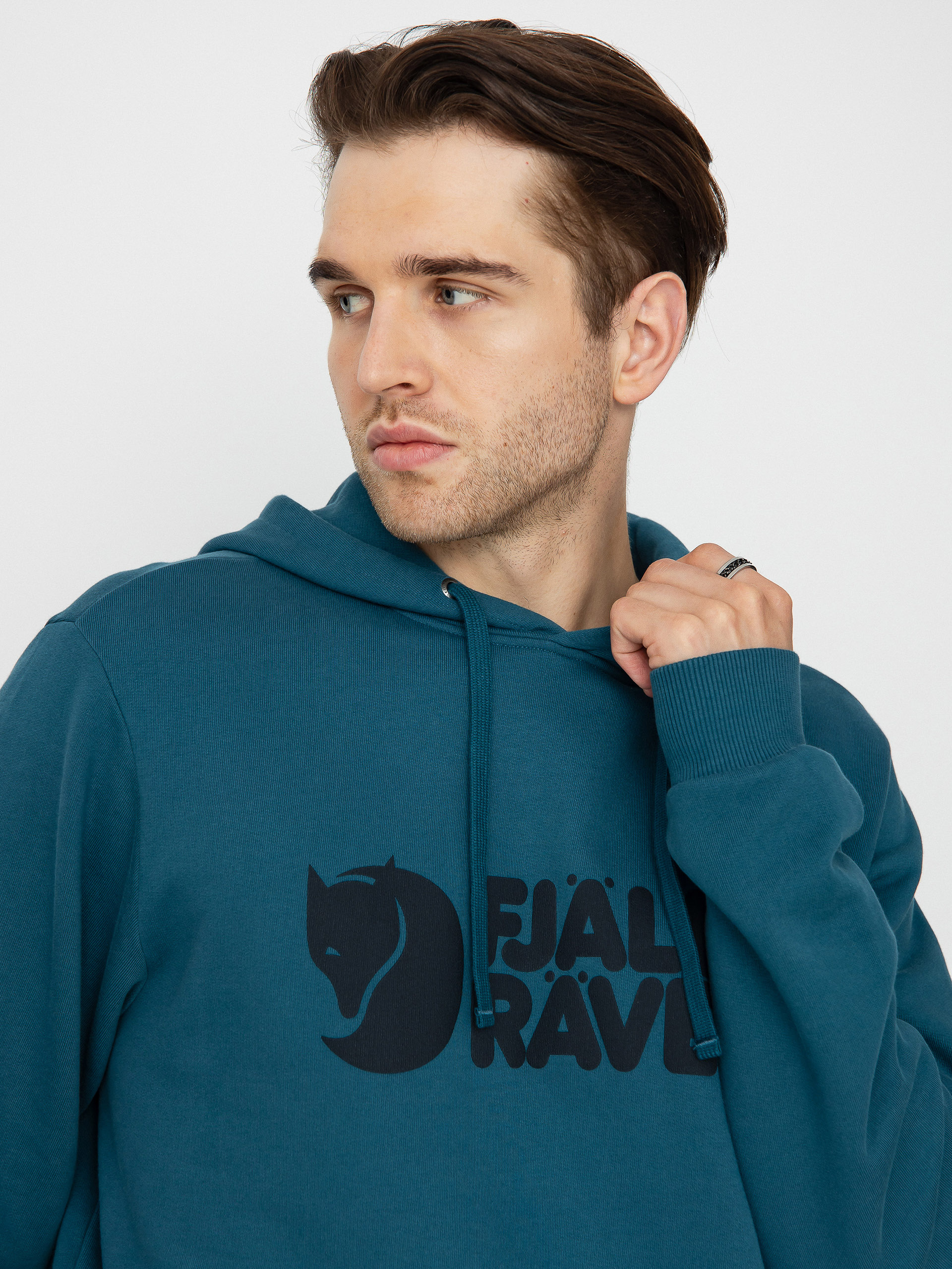 Bluza z kapturem Fjallraven Logo HD (deep sea)