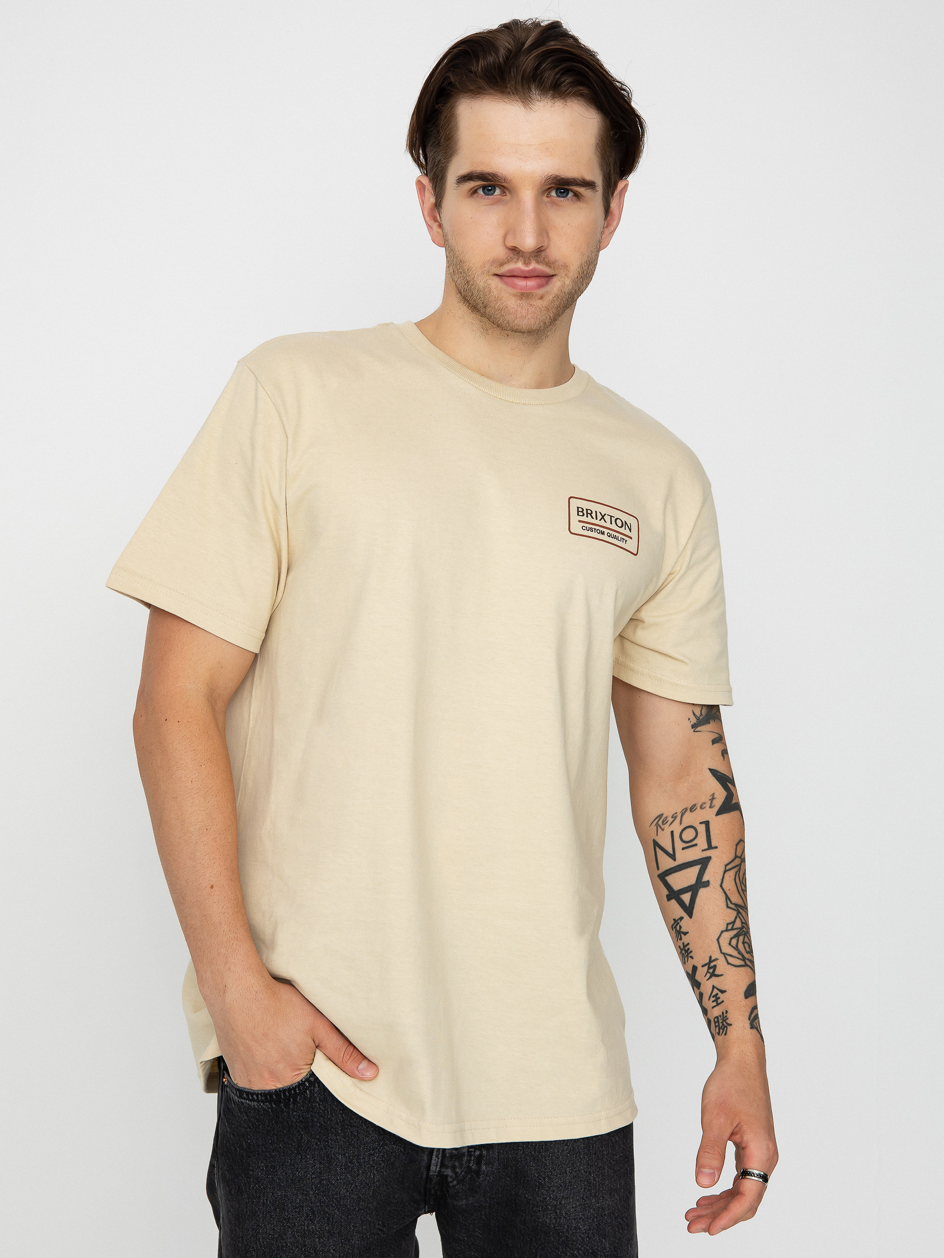 T-shirt Brixton Palmer Proper (cream/paradise orange/dark ear)