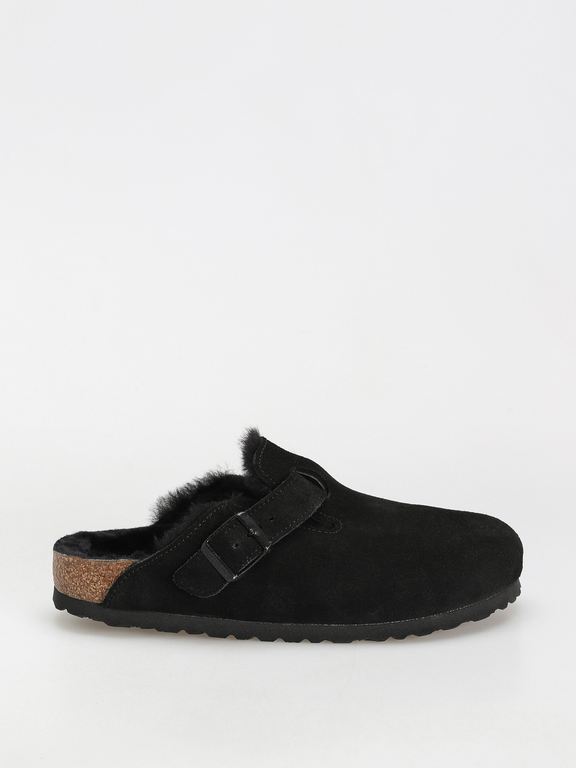 Klapki Birkenstock Boston Suede Leather Narrow Wmn (black)
