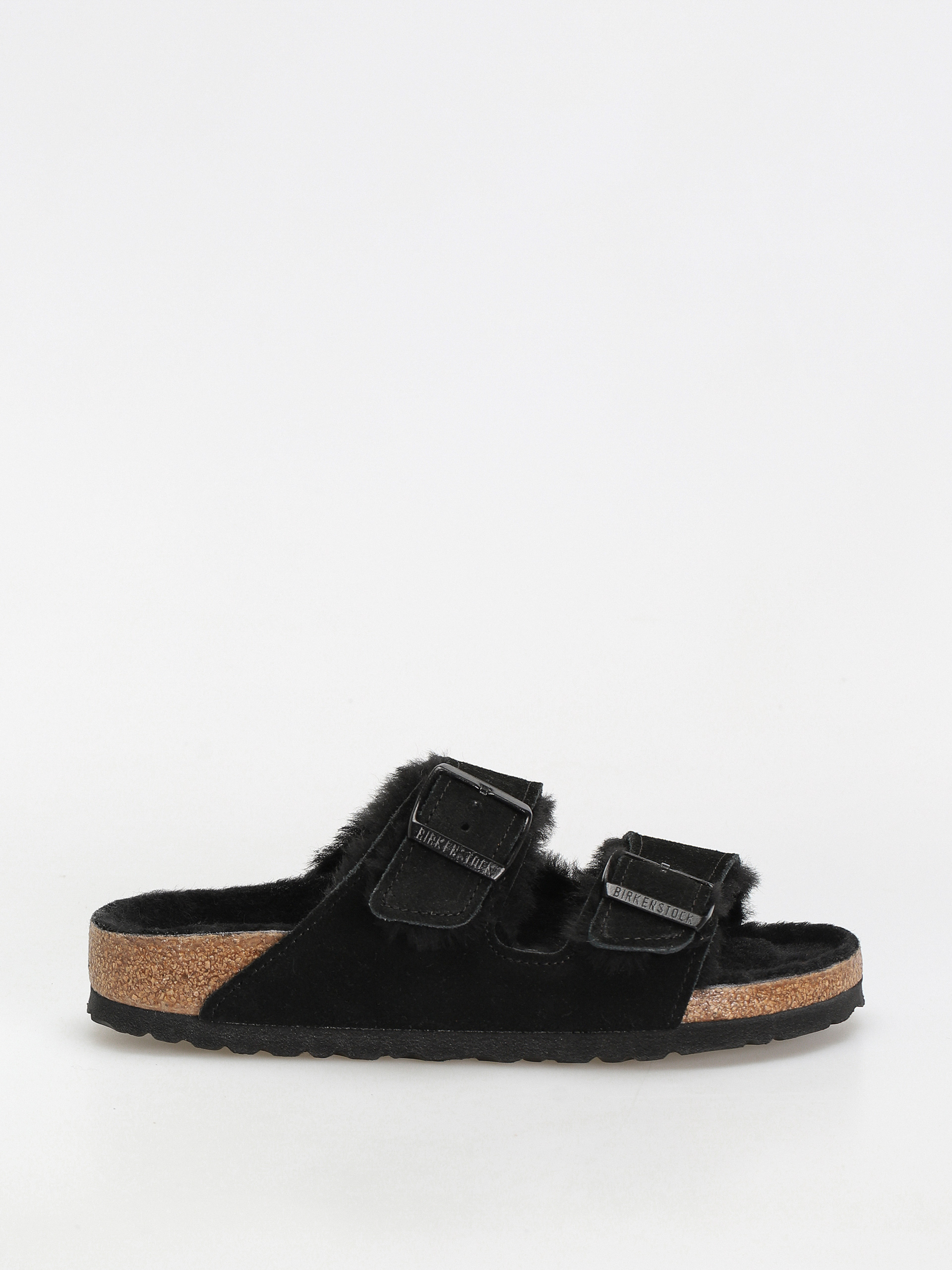 Klapki Birkenstock Arizona Suede Leather Narrow Wmn (black)