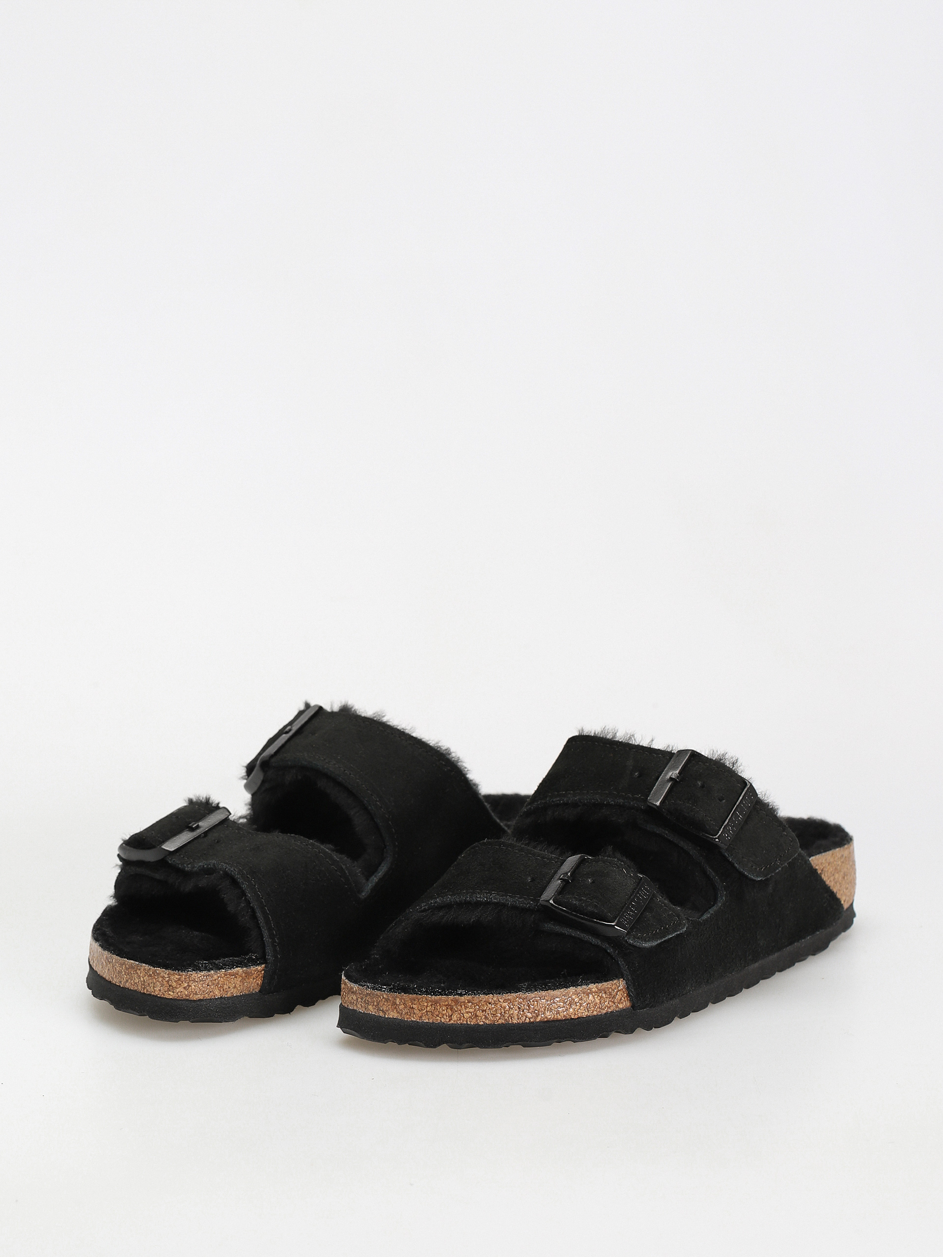 Klapki Birkenstock Arizona Suede Leather Narrow Wmn (black)