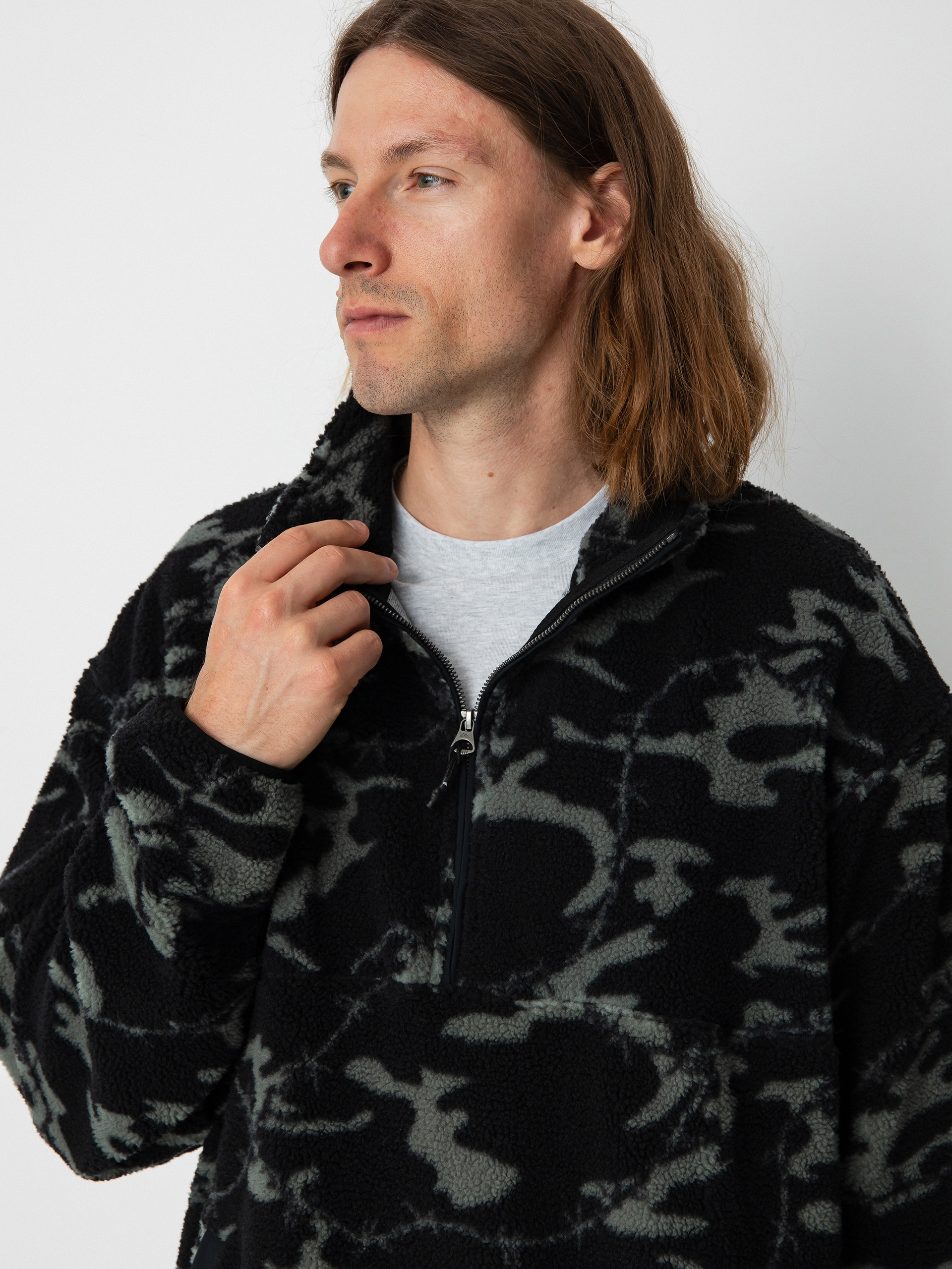 Męski Polar Quiksilver Mikey Zip Sherpa (black mongrel)