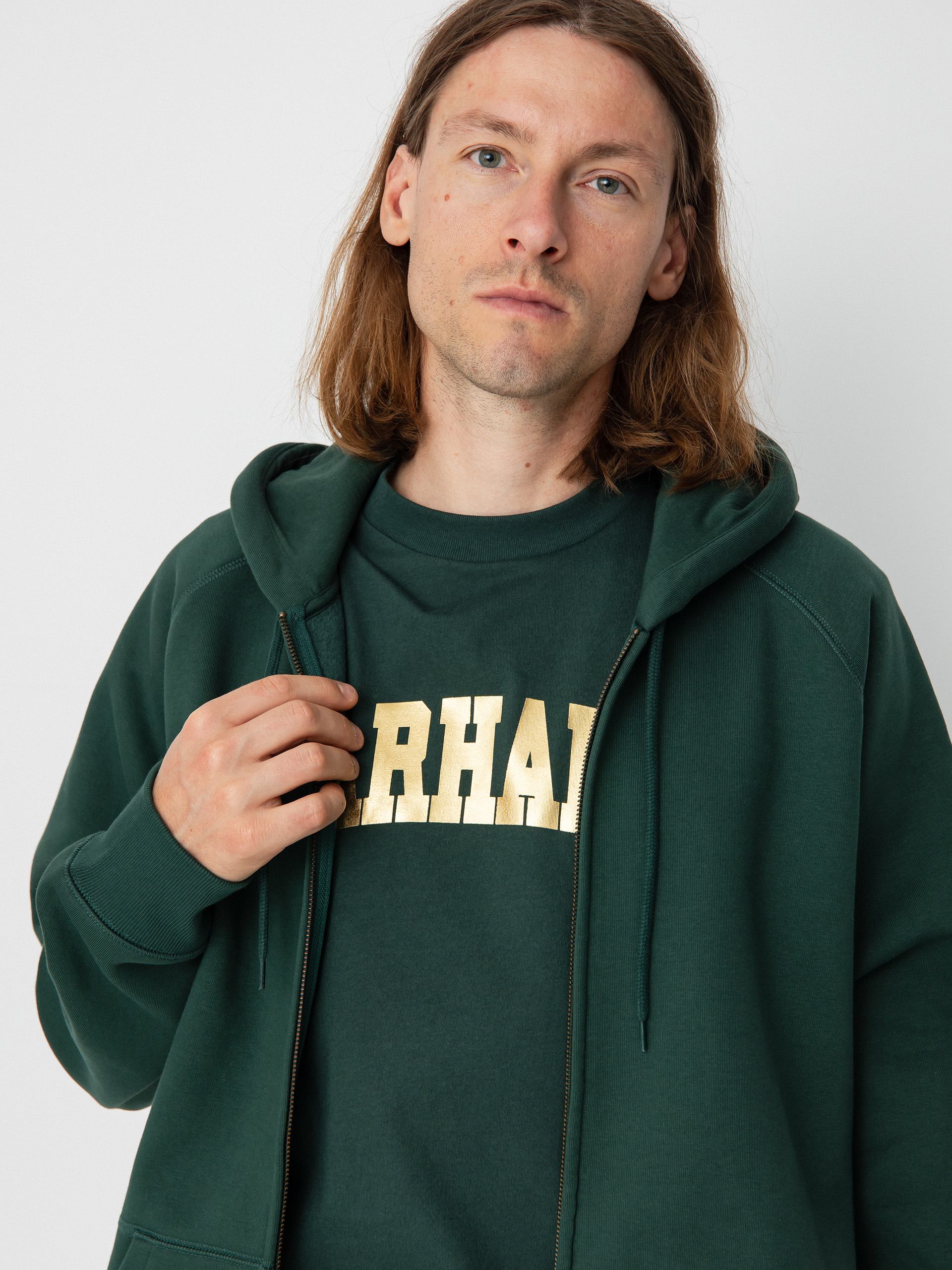 Bluza z kapturem Carhartt WIP Chase ZHD (discovery green/gold)