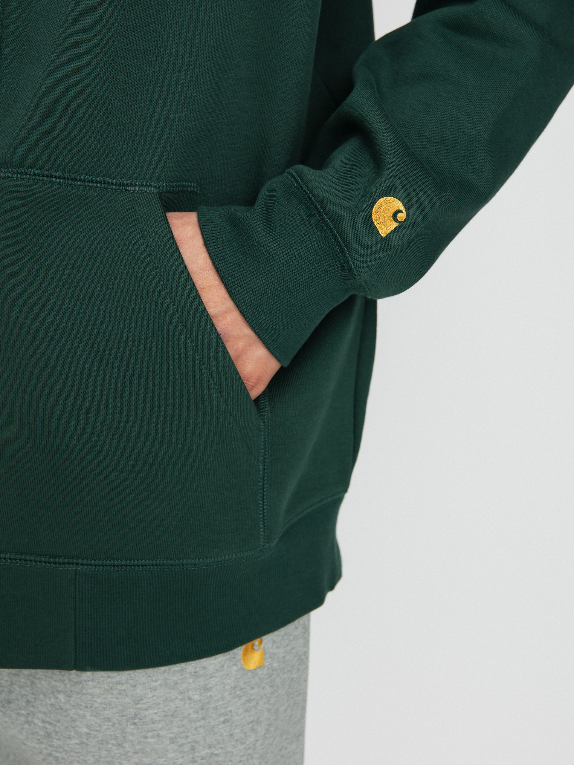 Bluza z kapturem Carhartt WIP Chase ZHD (discovery green/gold)