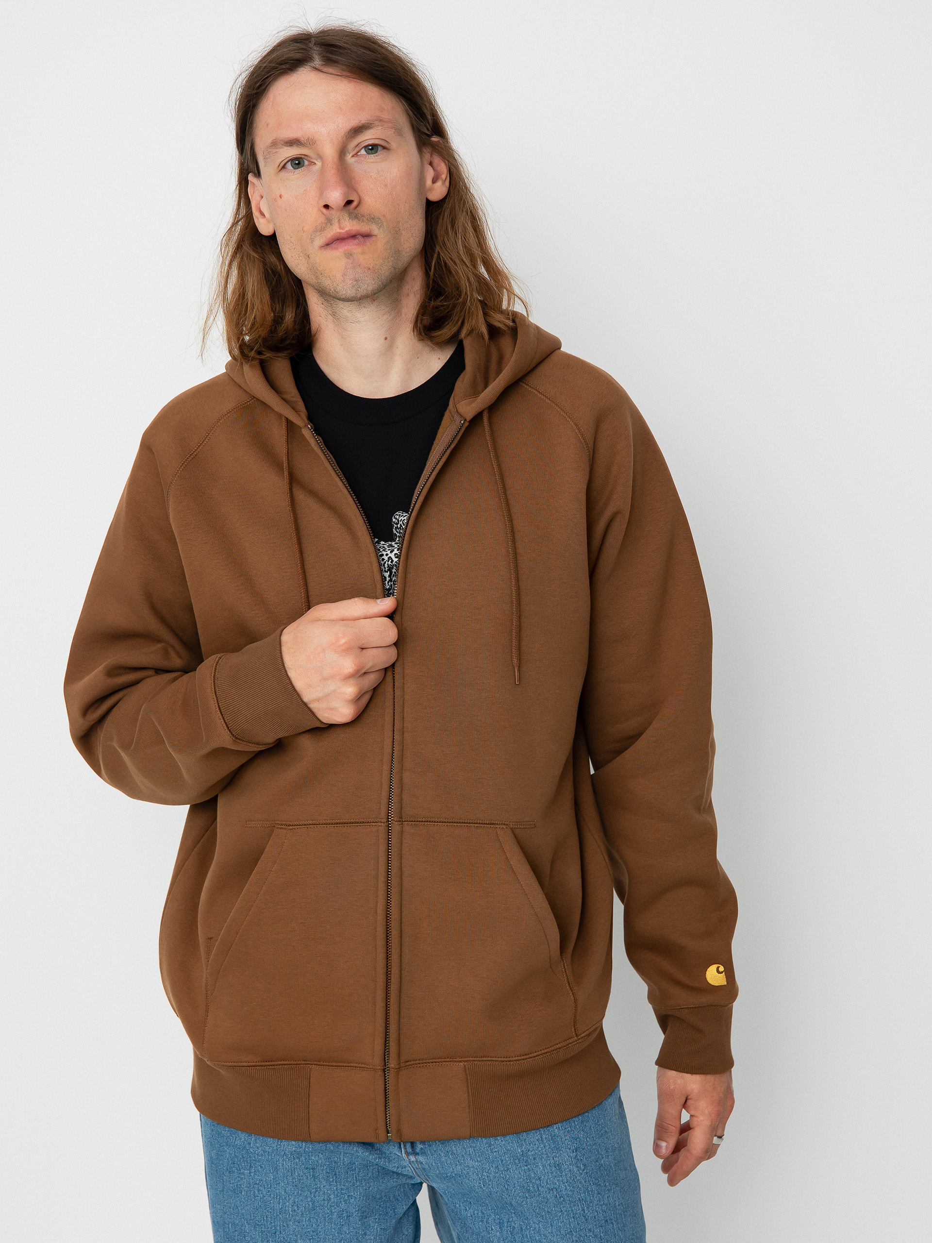 Bluza z kapturem Carhartt WIP Chase ZHD (tamarind/gold)