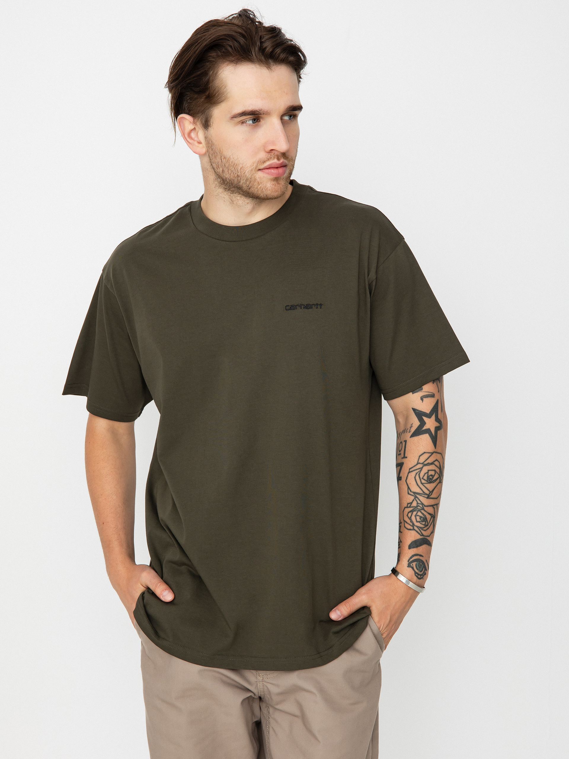 T-shirt Carhartt WIP Script Embroidery (cypress/black)