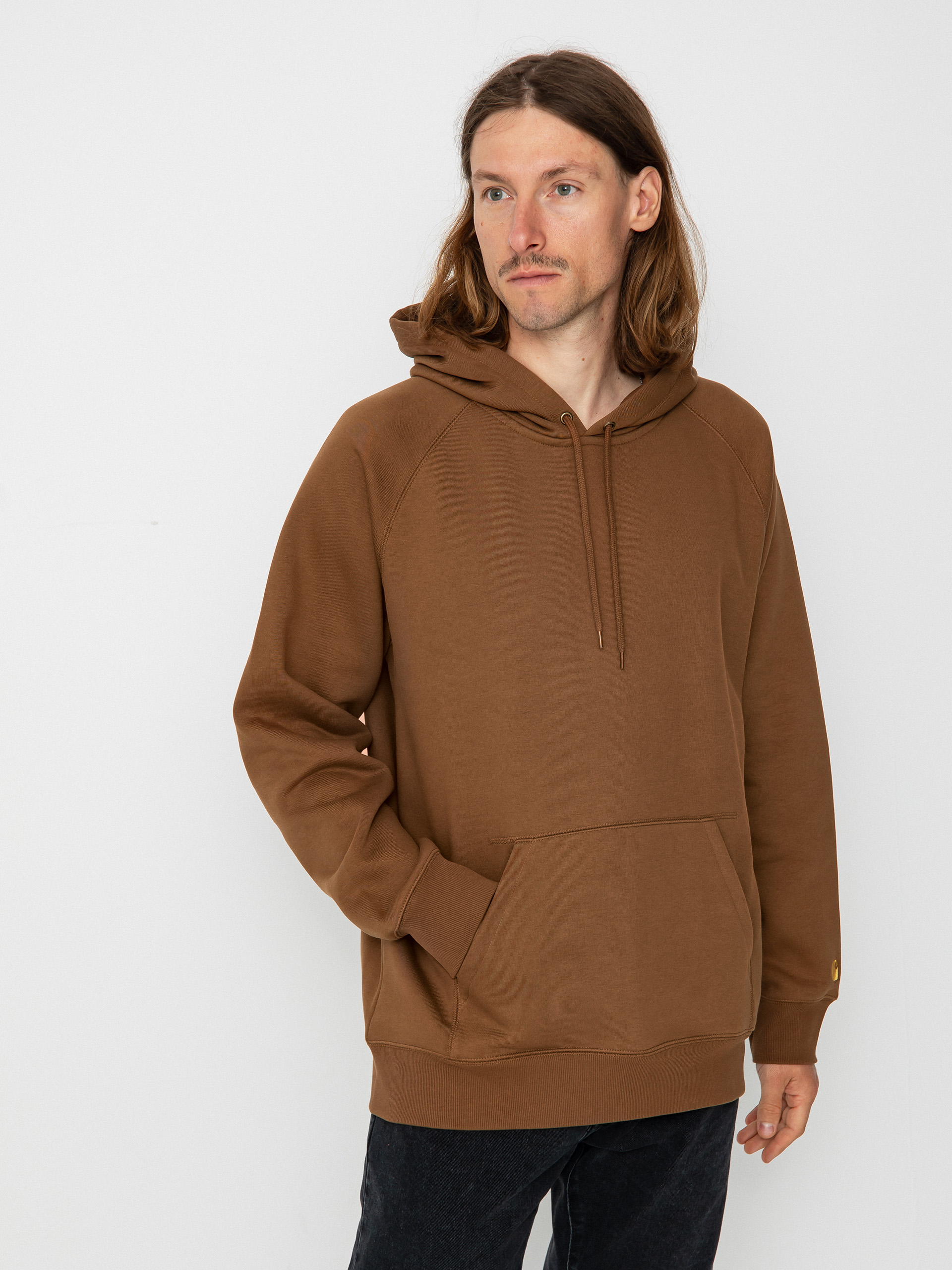 Bluza z kapturem Carhartt WIP Chase HD (tamarind/gold)