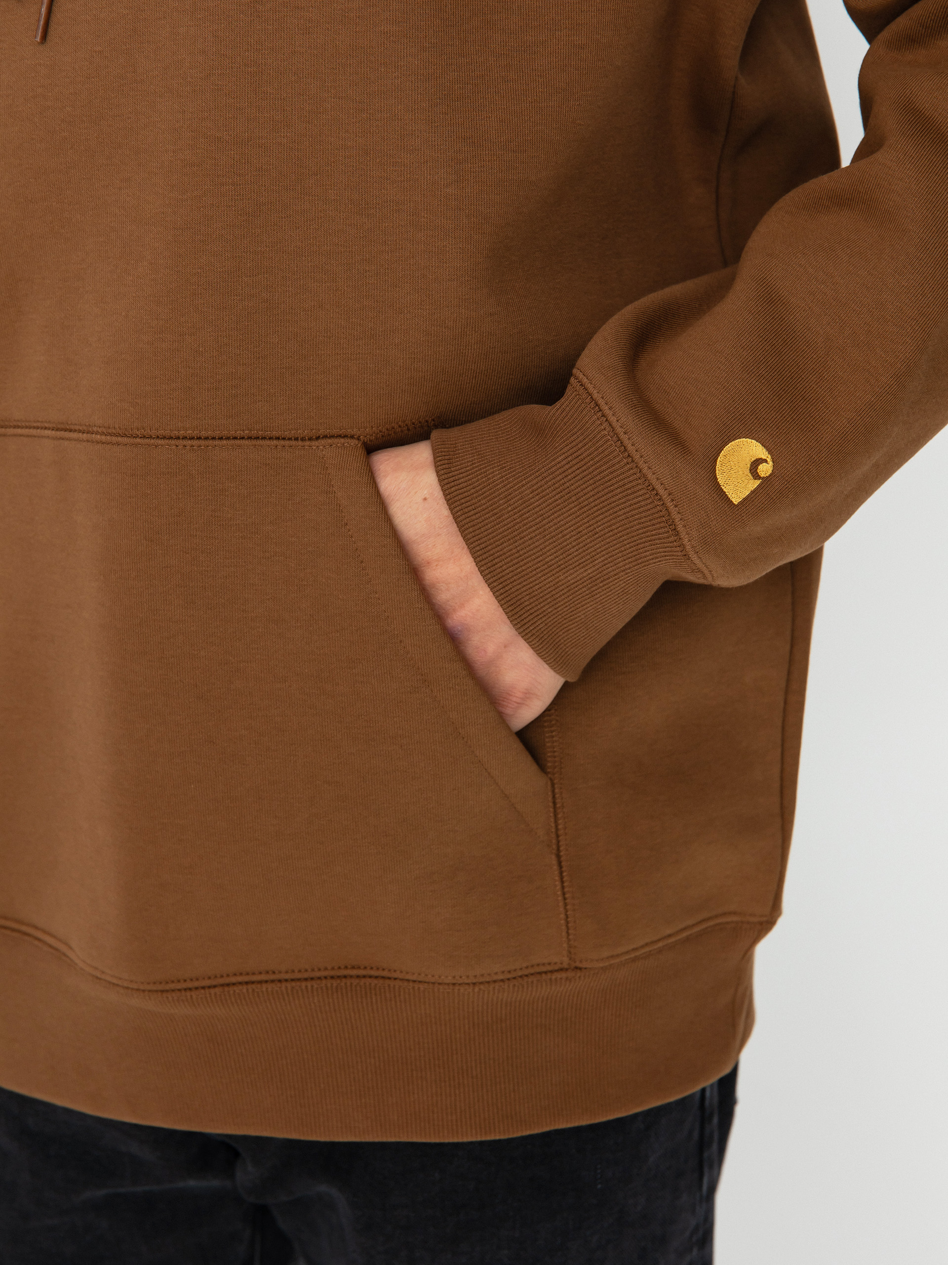 Bluza z kapturem Carhartt WIP Chase HD (tamarind/gold)