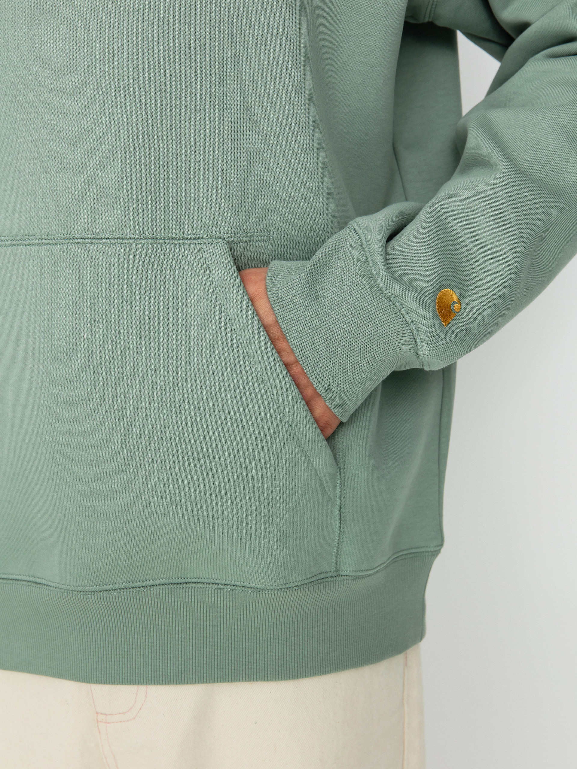 Bluza z kapturem Carhartt WIP Chase HD (glassy teal/gold)