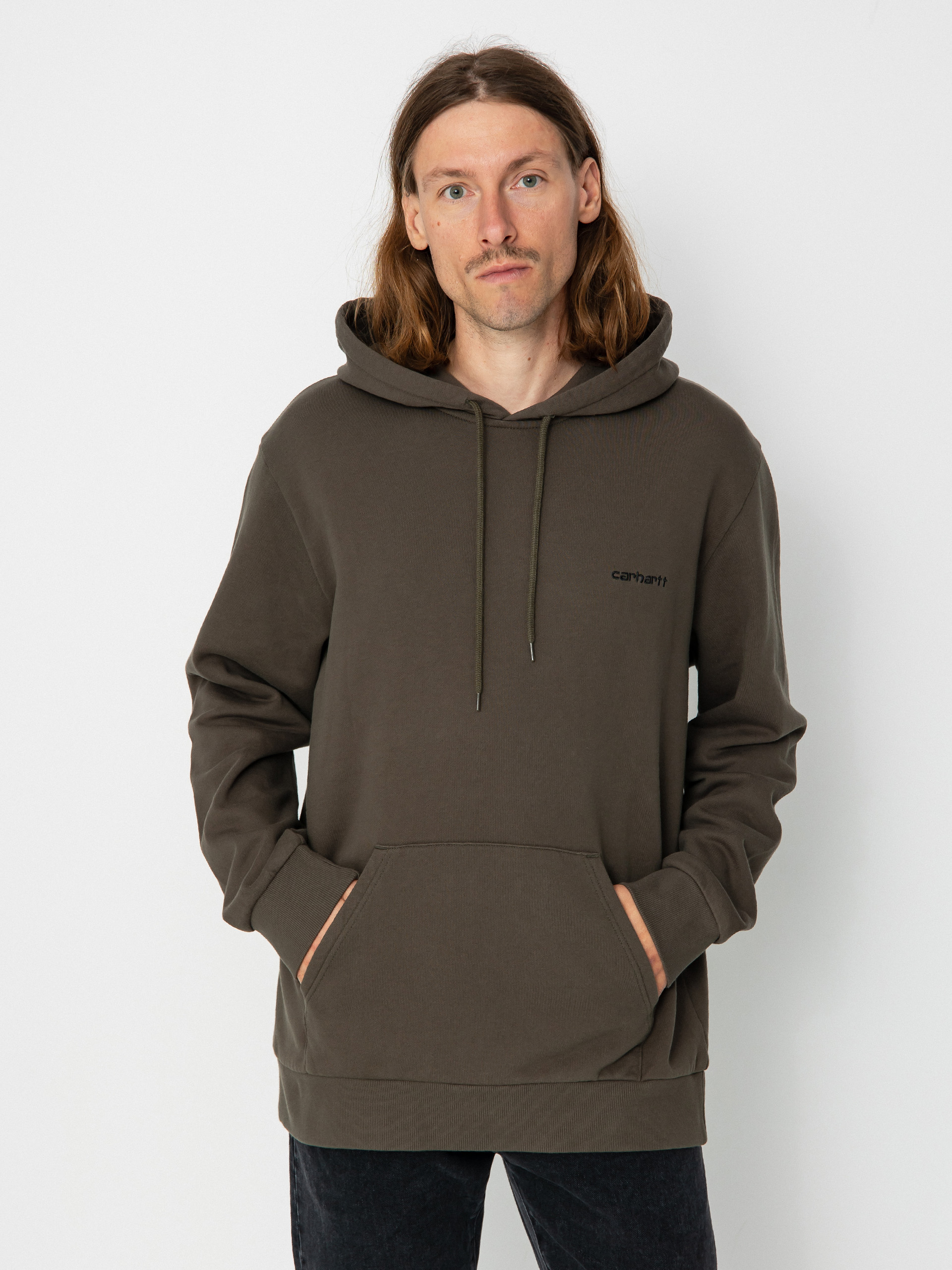 Bluza z kapturem Carhartt WIP Script Embroidery HD (cypress/black)