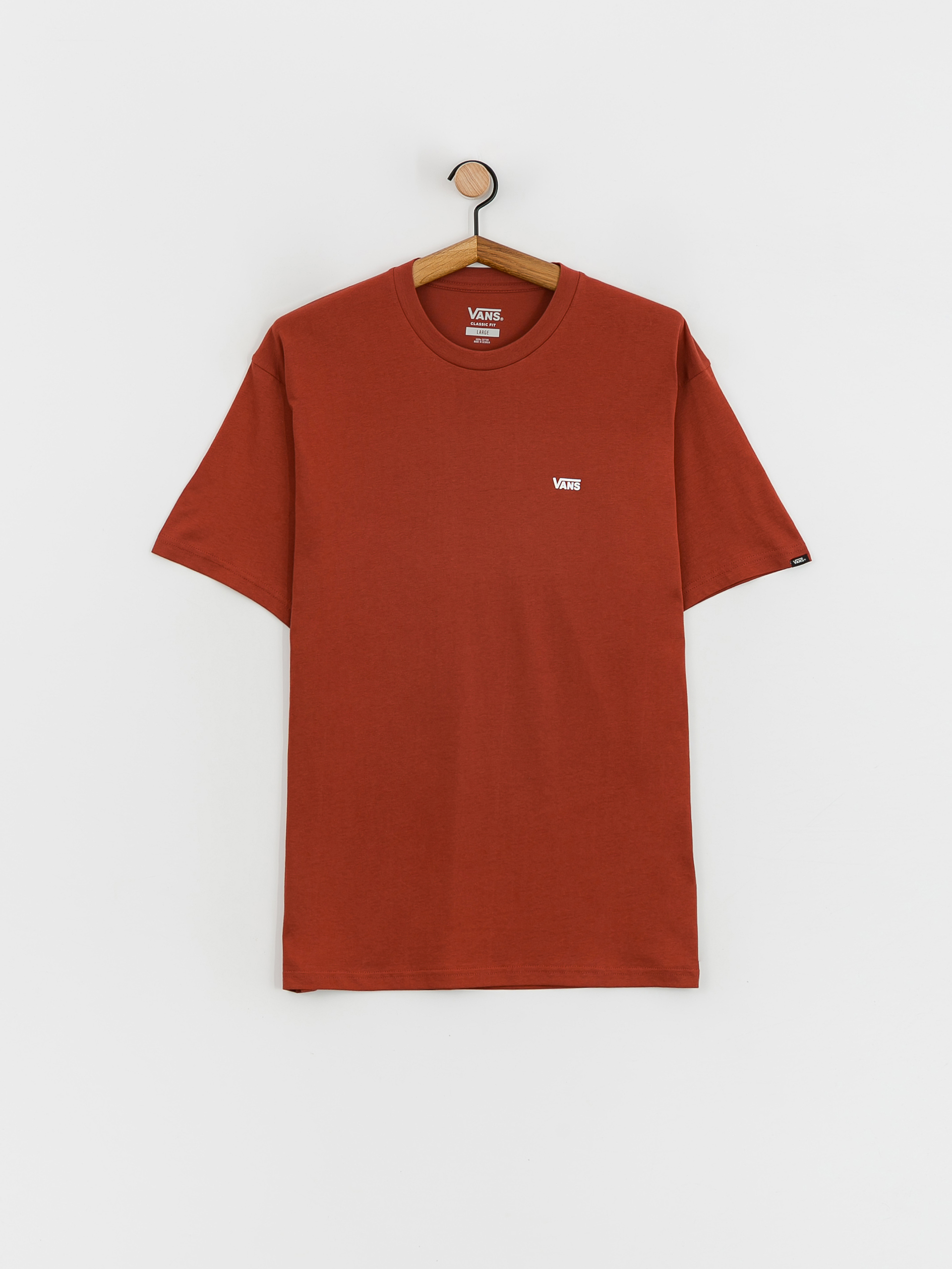 T-shirt Vans Left Chest Logo (burnt henna/white)