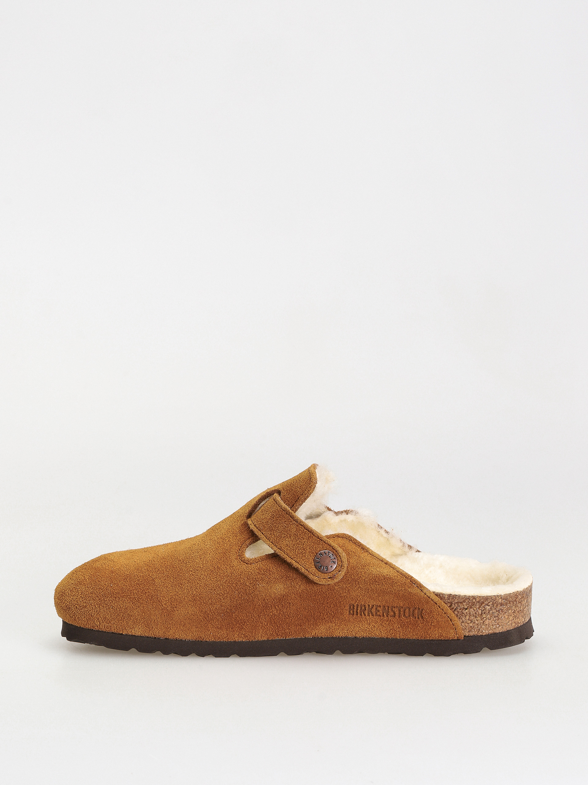 Klapki Birkenstock Boston Suede Leather Narrow Wmn (mink)