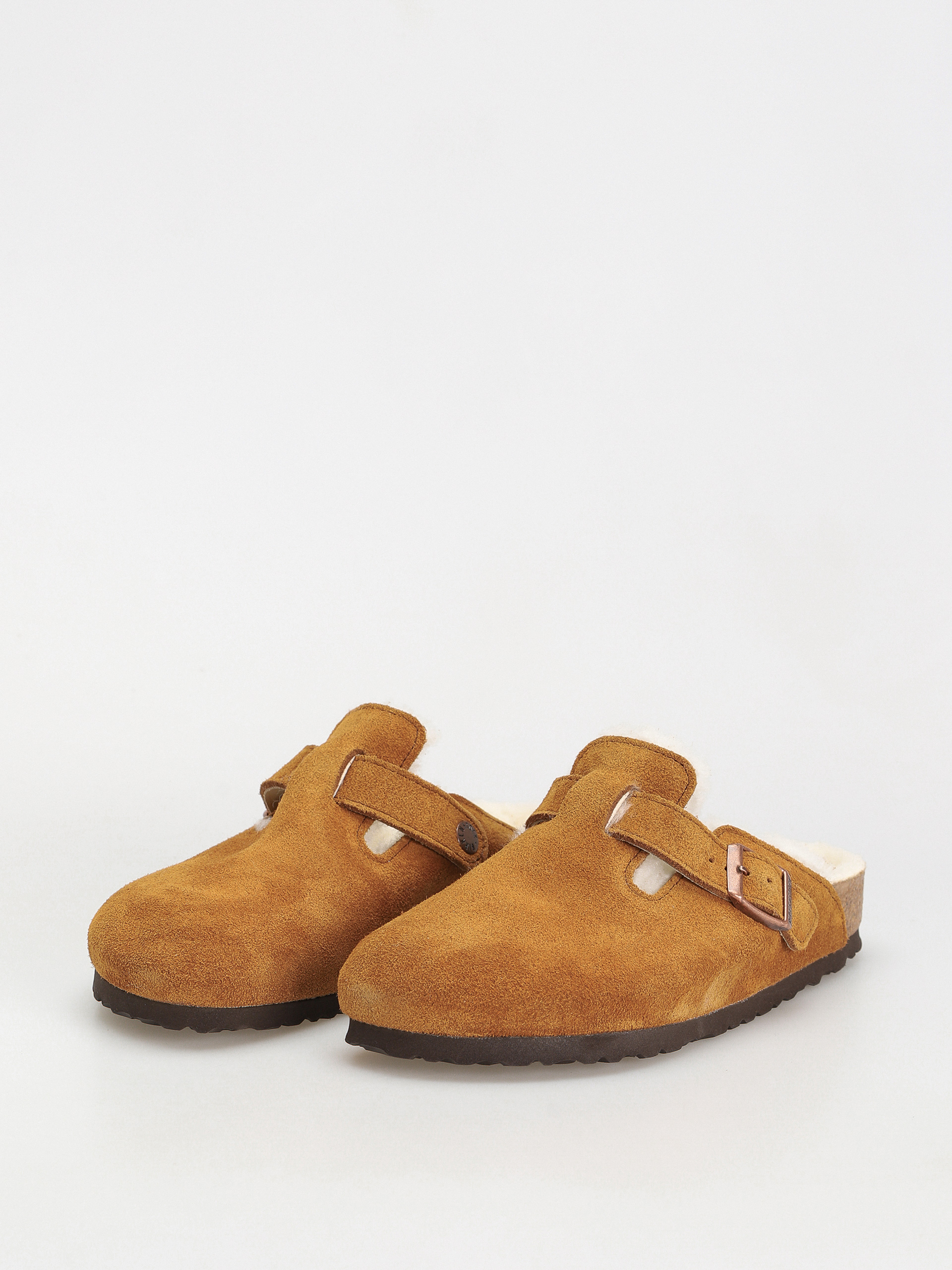 Klapki Birkenstock Boston Suede Leather Narrow Wmn (mink)