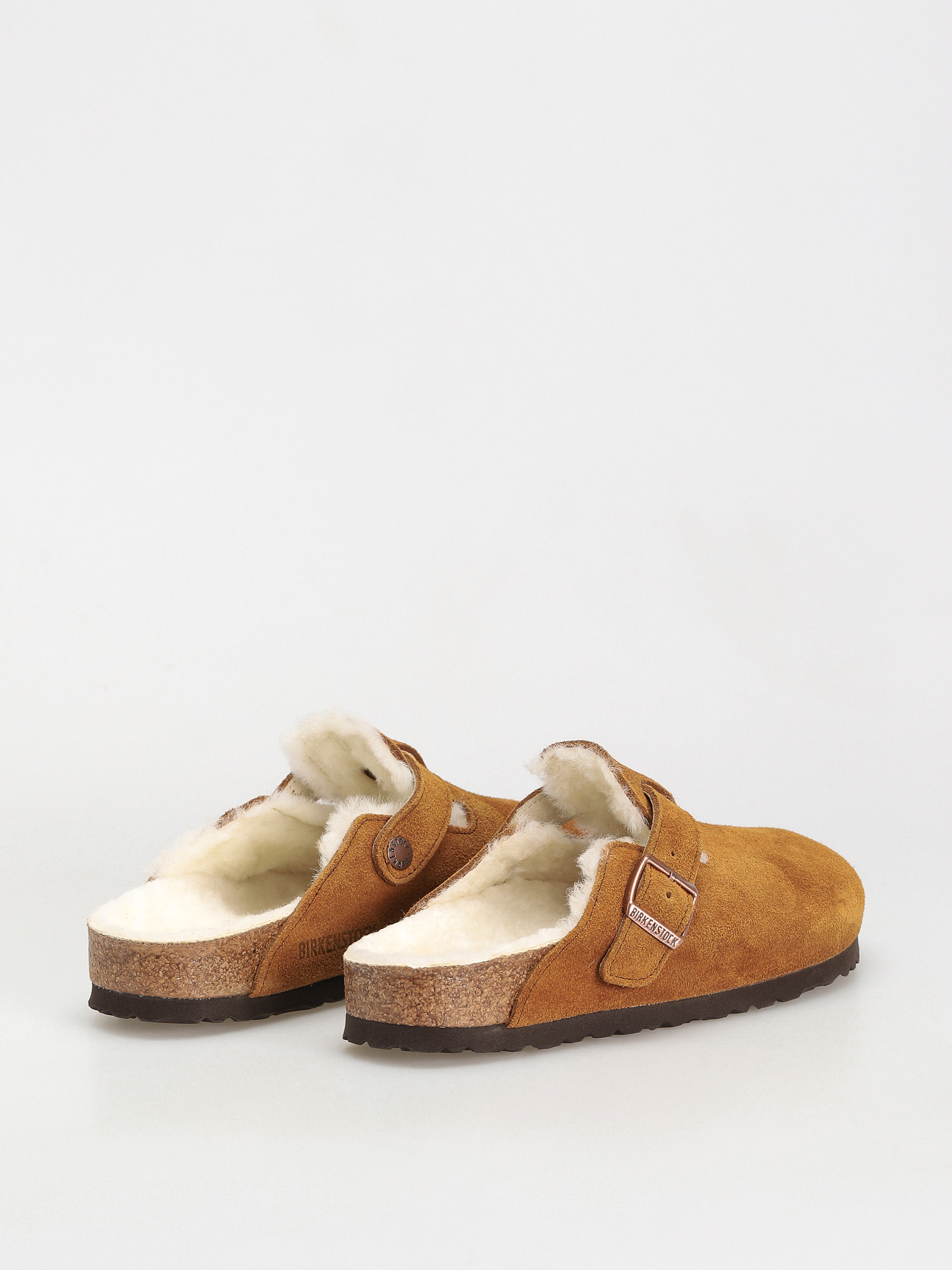 Klapki Birkenstock Boston Suede Leather Narrow Wmn (mink)
