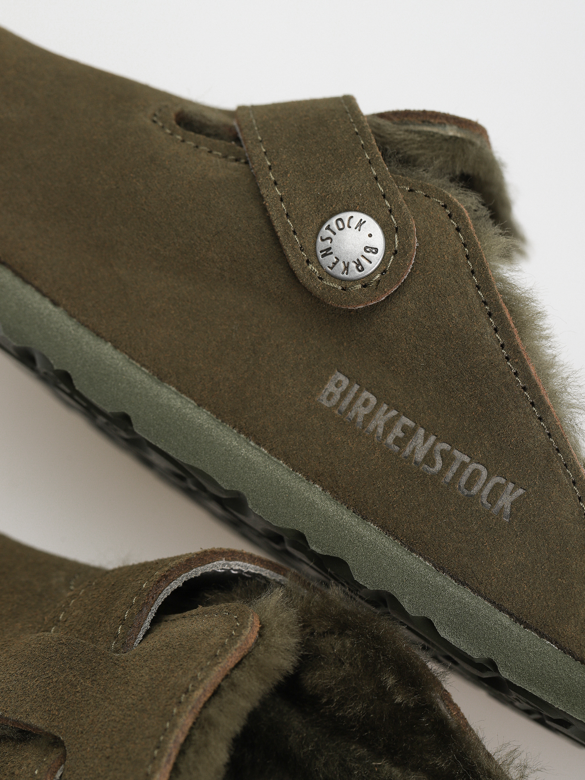 Klapki Birkenstock Boston Suede Leather Narrow Wmn (thyme)