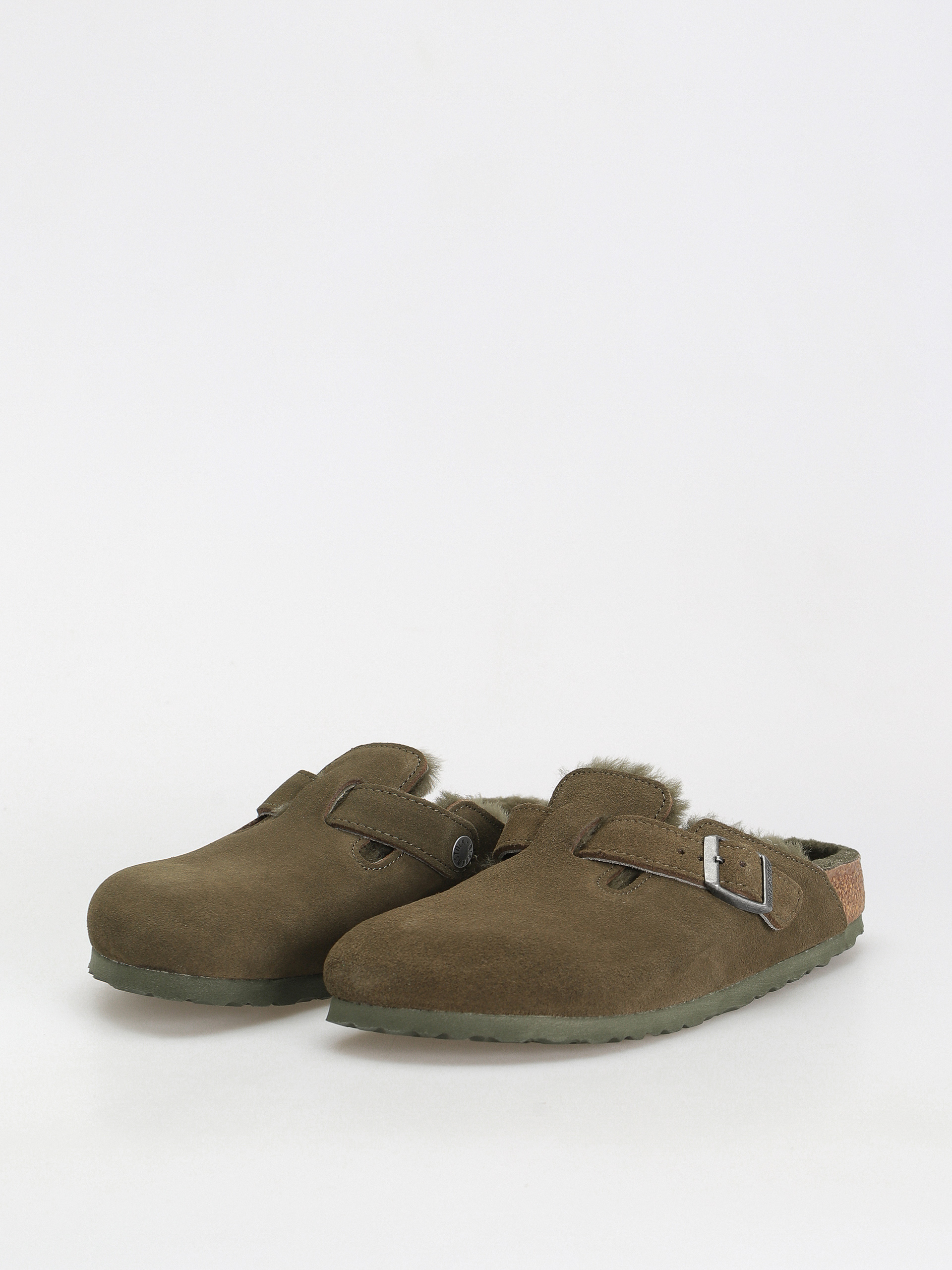 Klapki Birkenstock Boston Suede Leather Narrow Wmn (thyme)