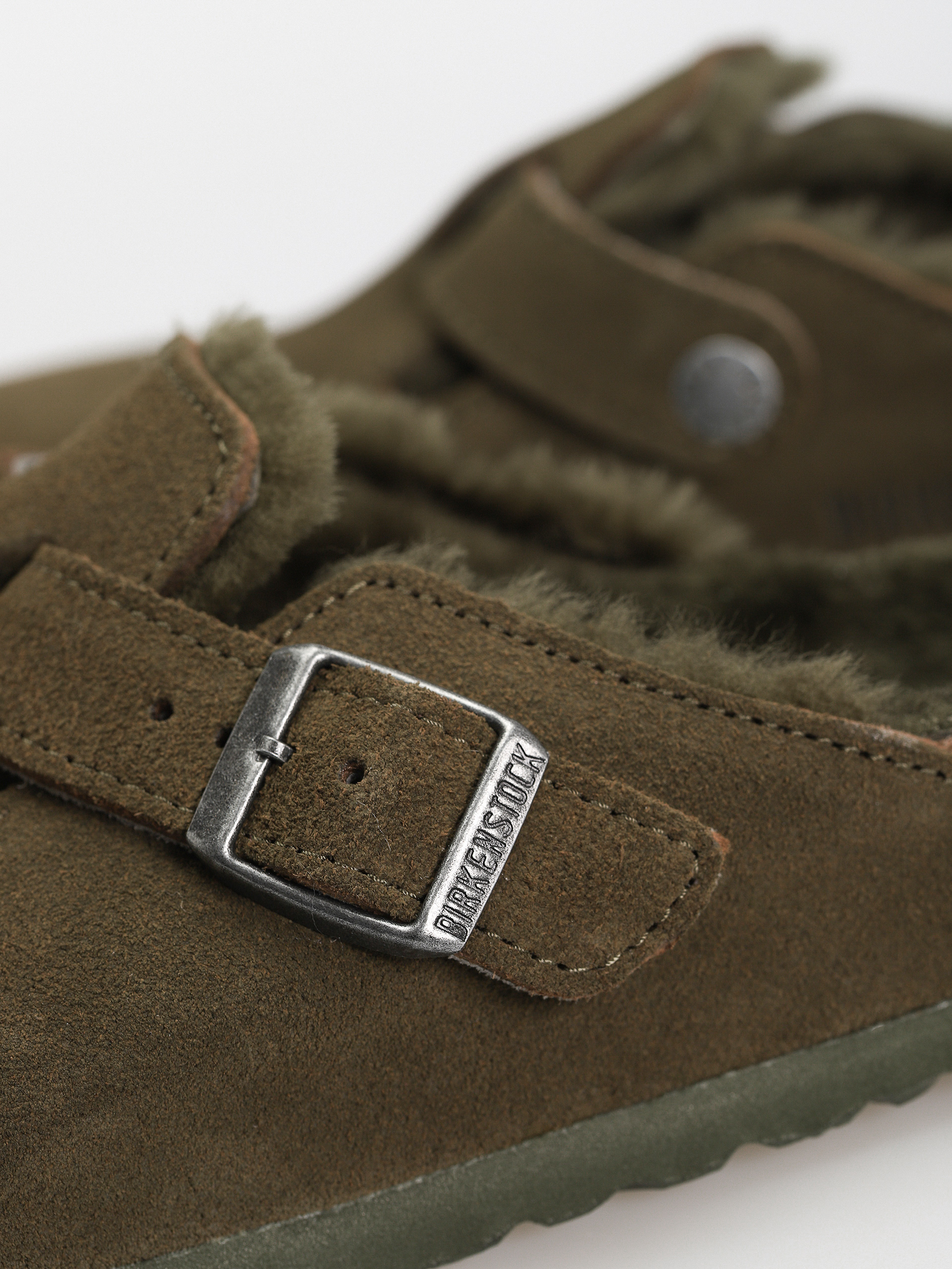 Klapki Birkenstock Boston Suede Leather Narrow Wmn (thyme)