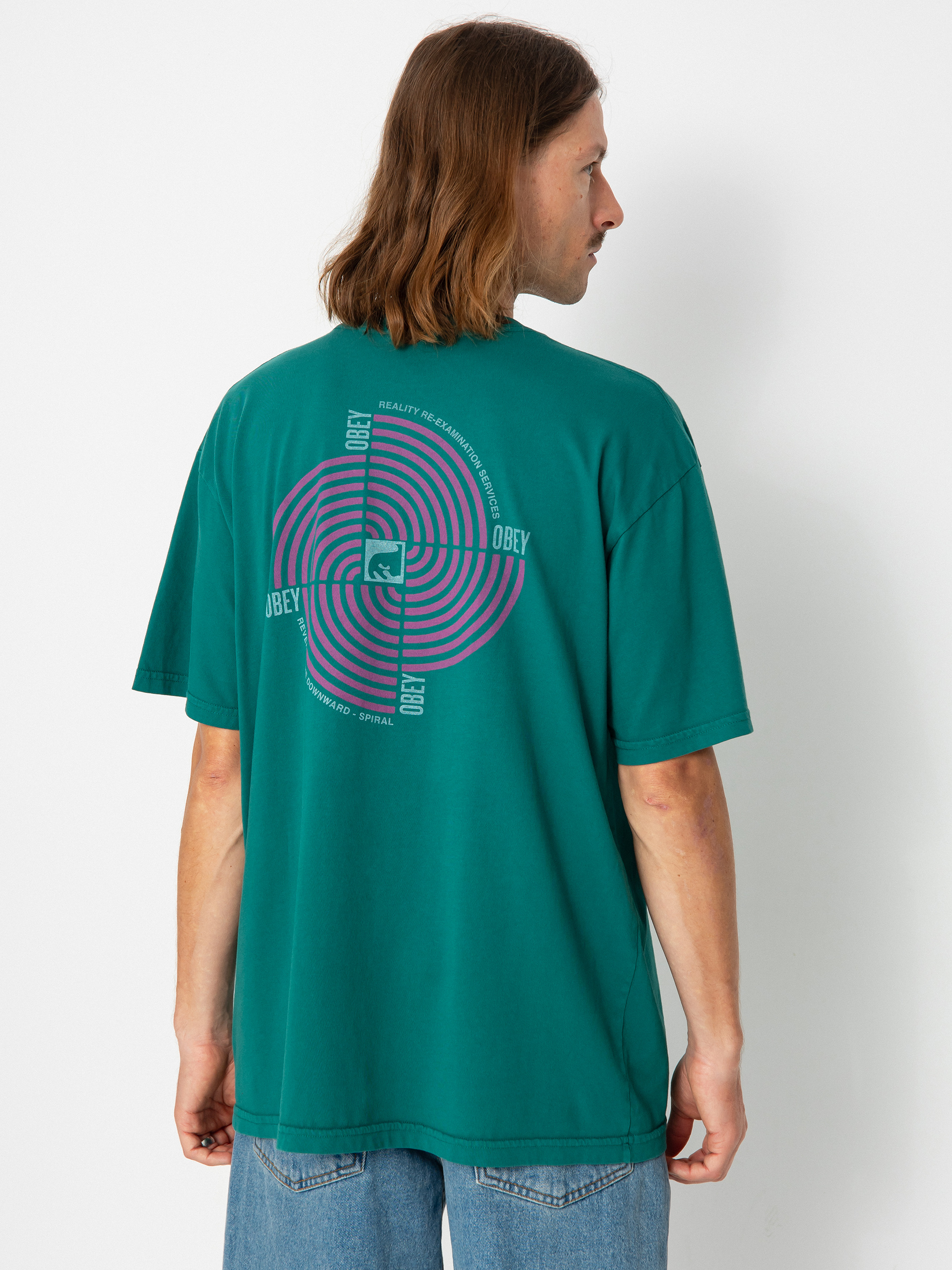 T-shirt OBEY Downward Spiral (adventure green)