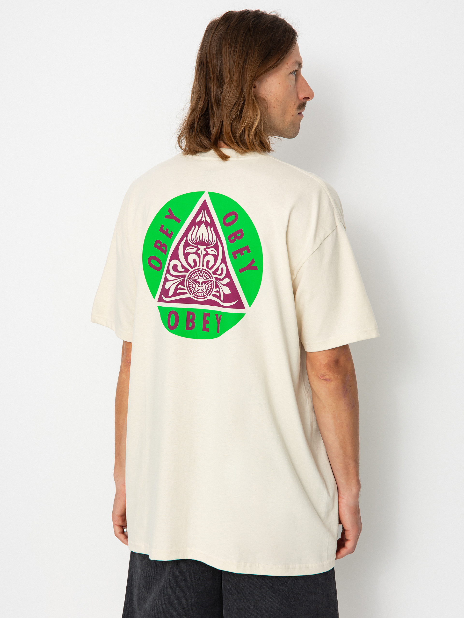T-shirt OBEY Pyramid (cream)