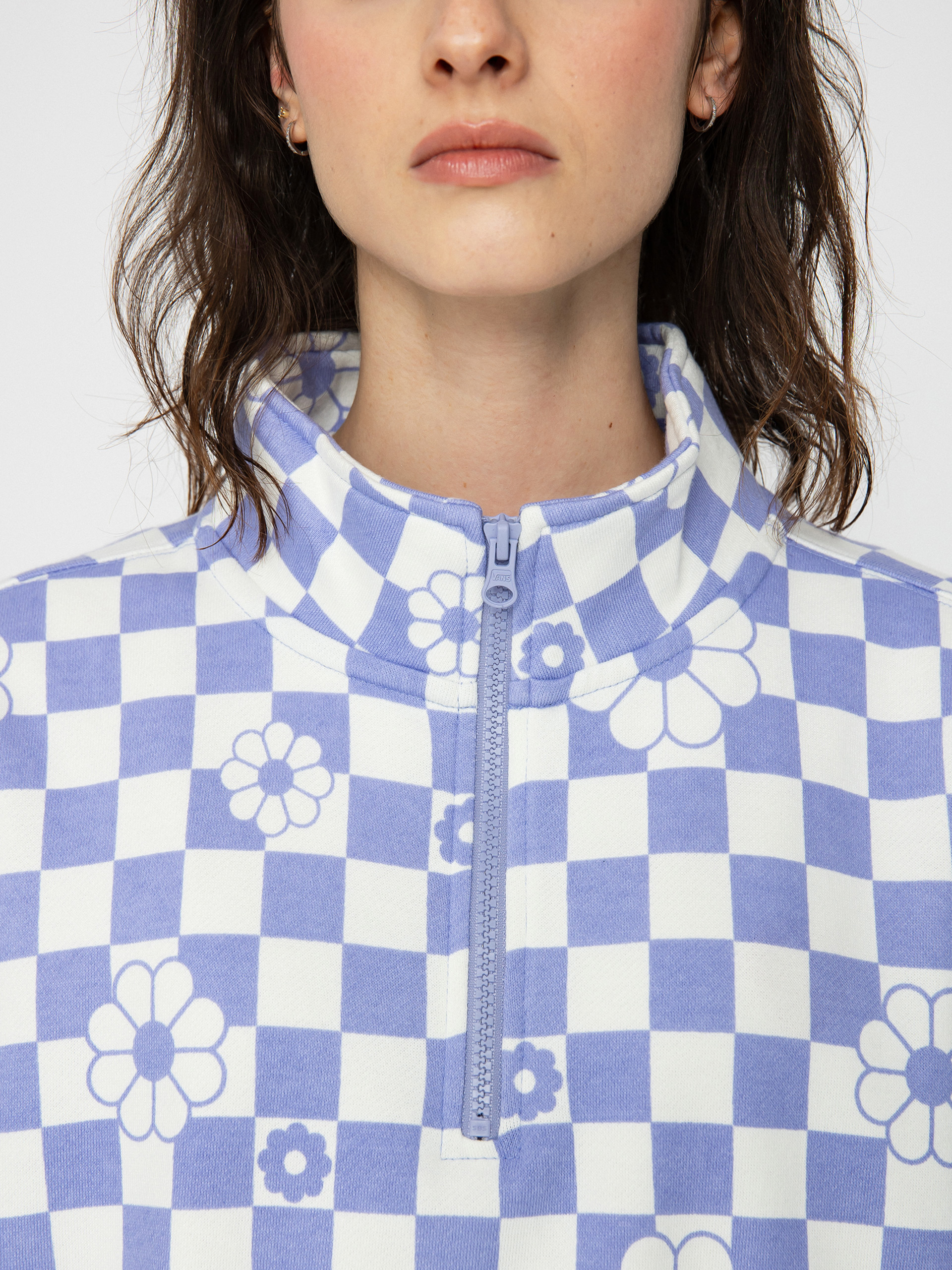 Bluza Vans Fairlands Mock Neck Wmn (floral checkerboard sweet lavender)