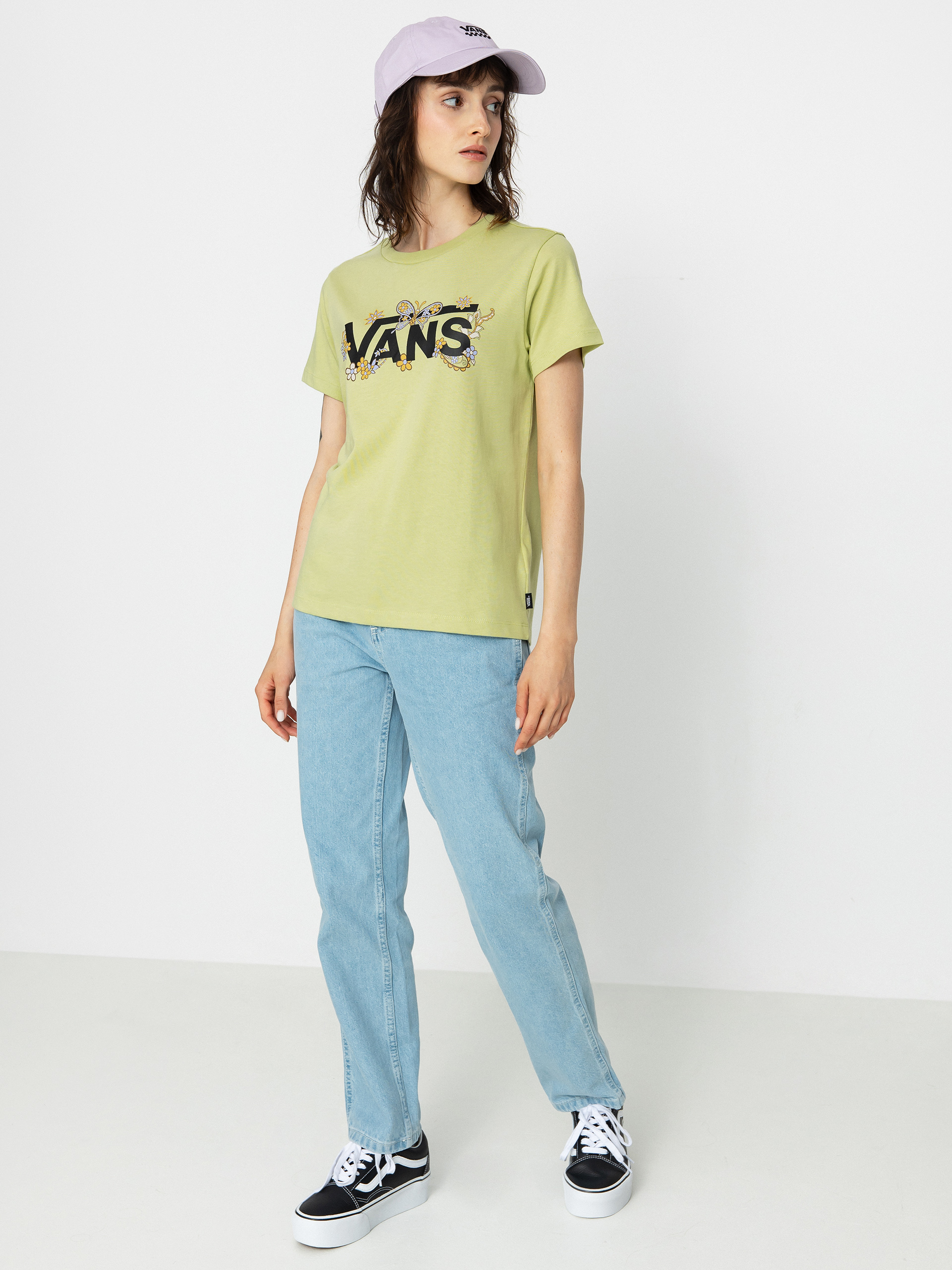 T-shirt Vans Trippy Paisley Crew Wmn (trippy paisley floral winter pear)