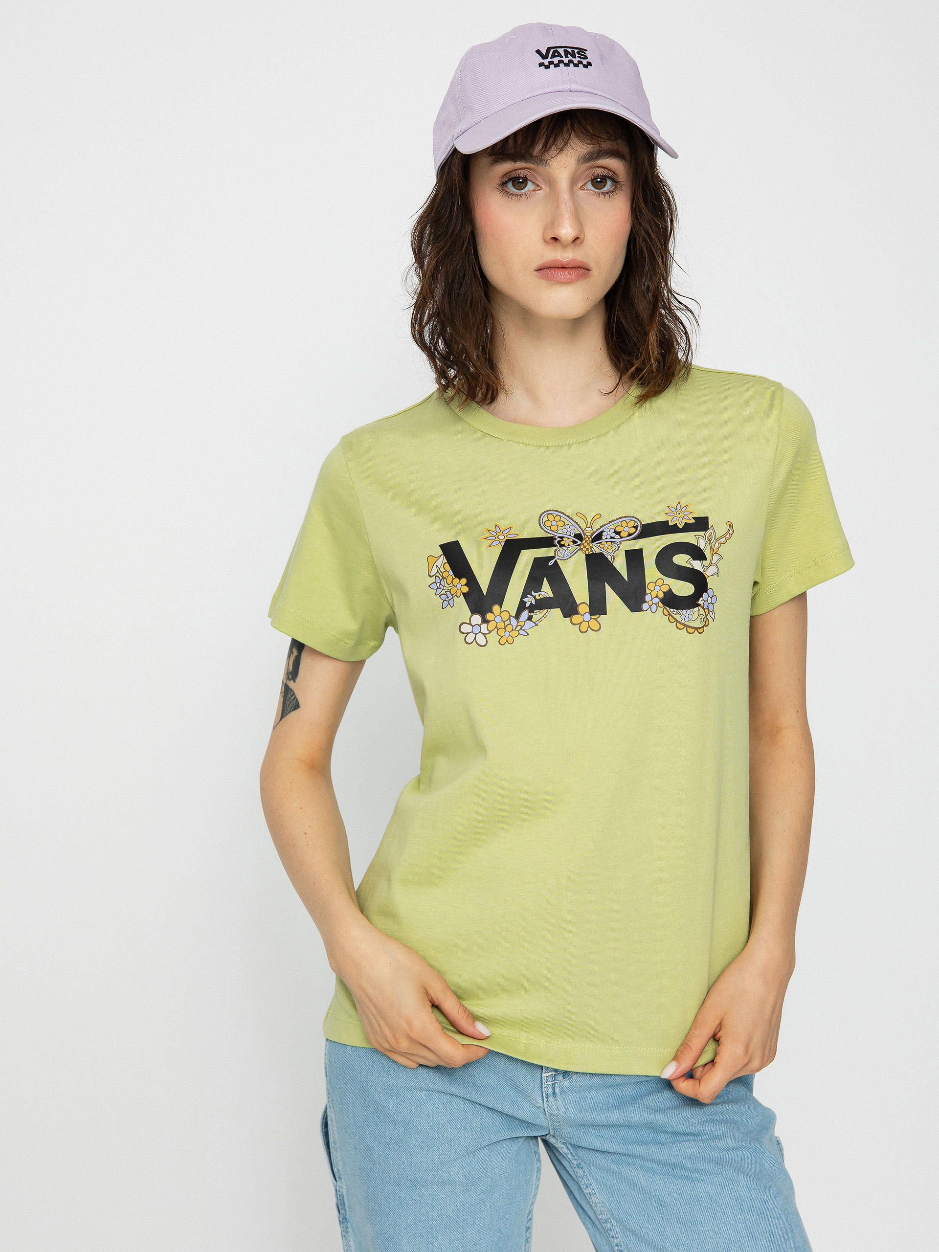 T-shirt Vans Trippy Paisley Crew Wmn (trippy paisley floral winter pear)