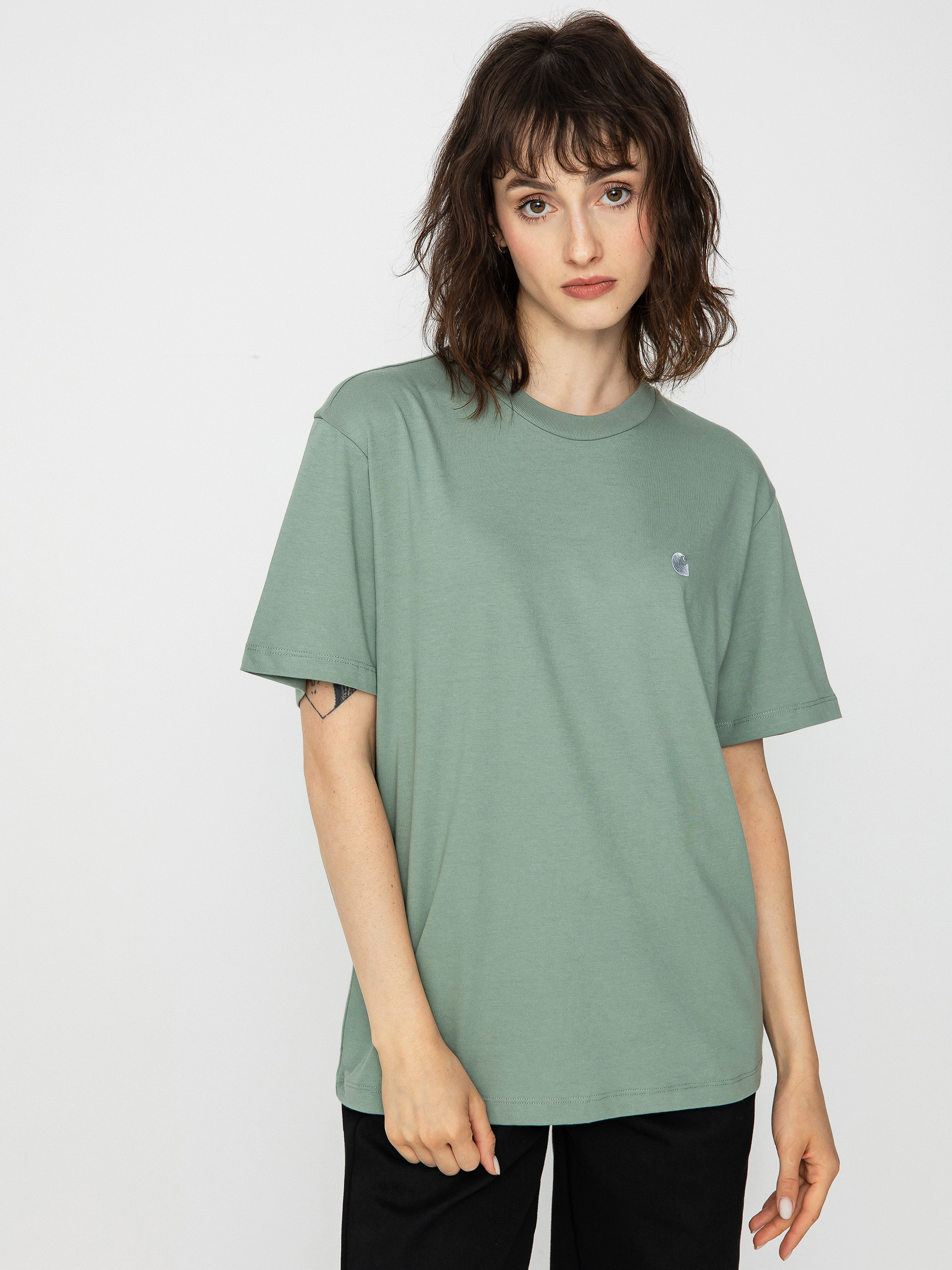 T-shirt Carhartt WIP Casey Wmn (glassy teal/silver)