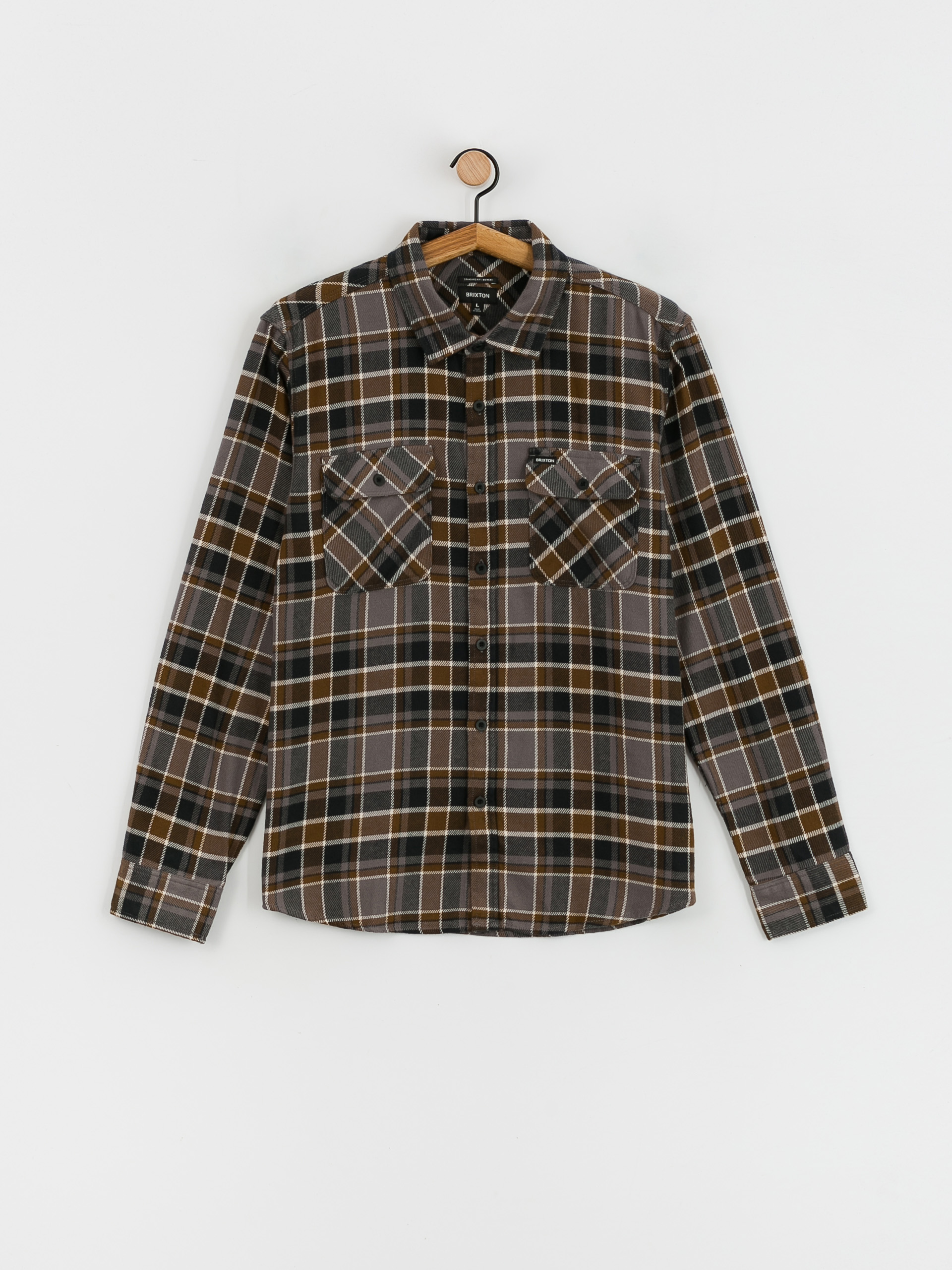 Koszula Brixton Bowery Flannel Ls (black/desert palm/beige)