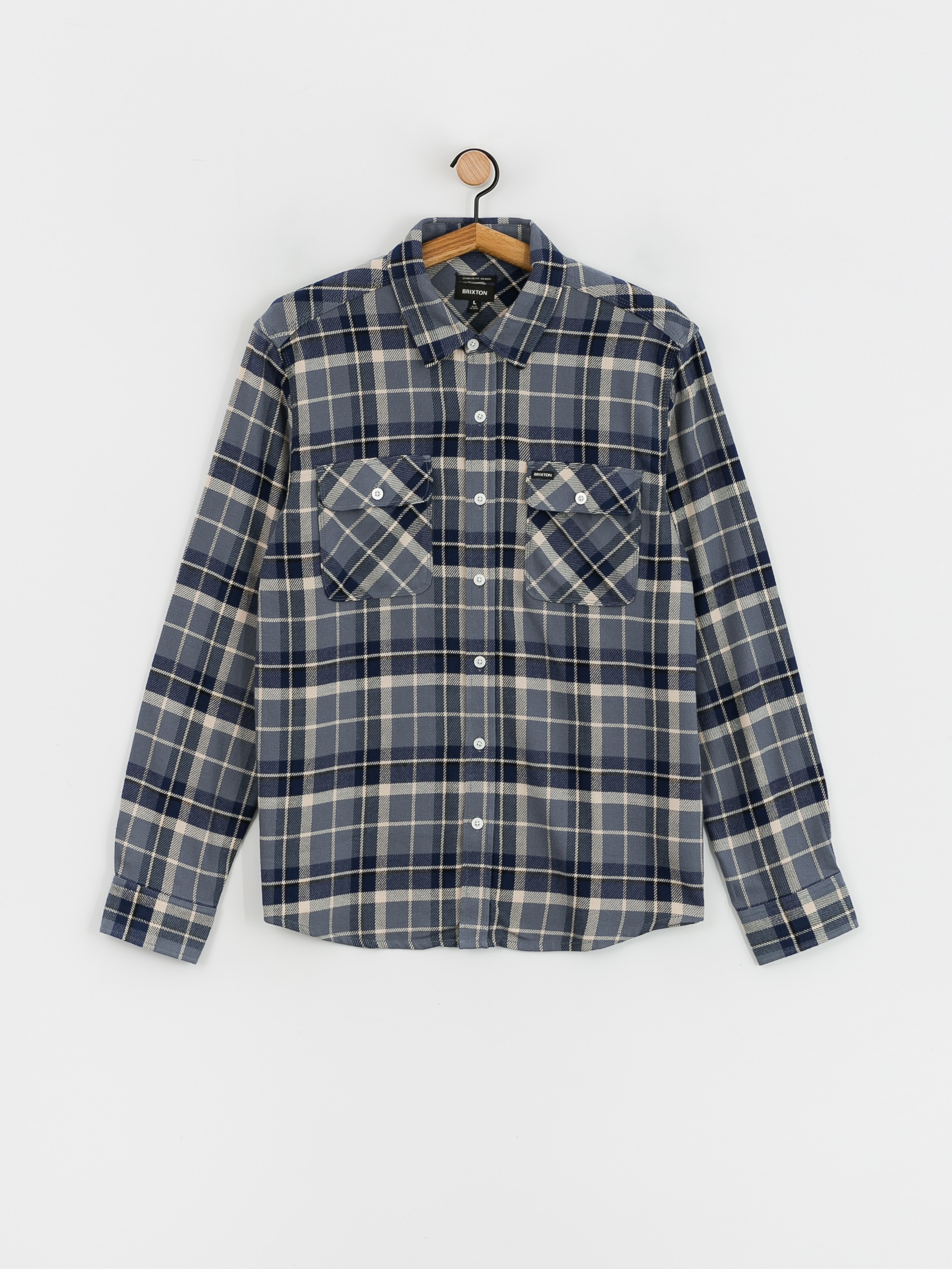 Koszula Brixton Bowery Flannel Ls (flint blue/twilight blue/beige)