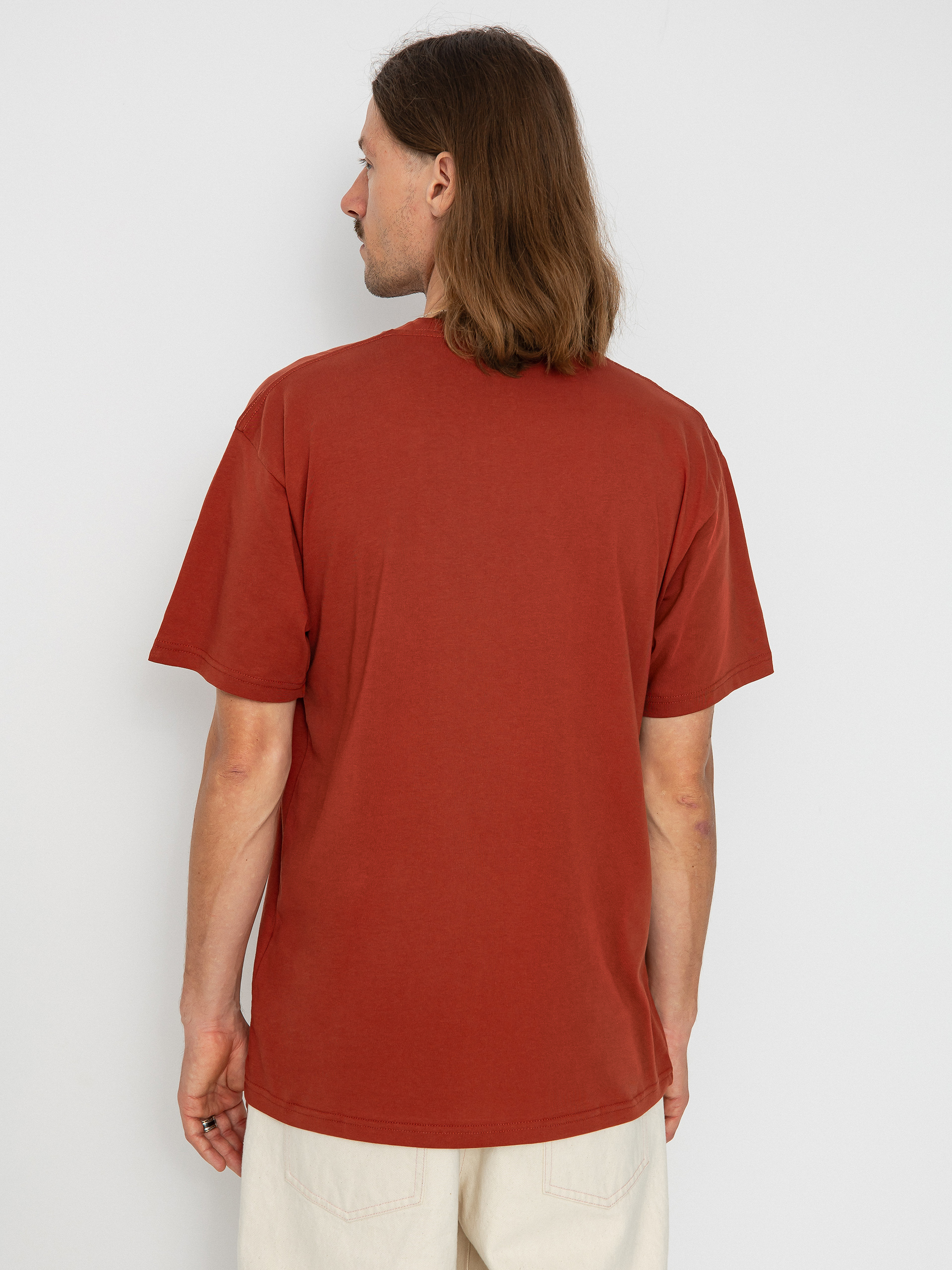 T-shirt Vans Left Chest Logo (burnt henna/white)