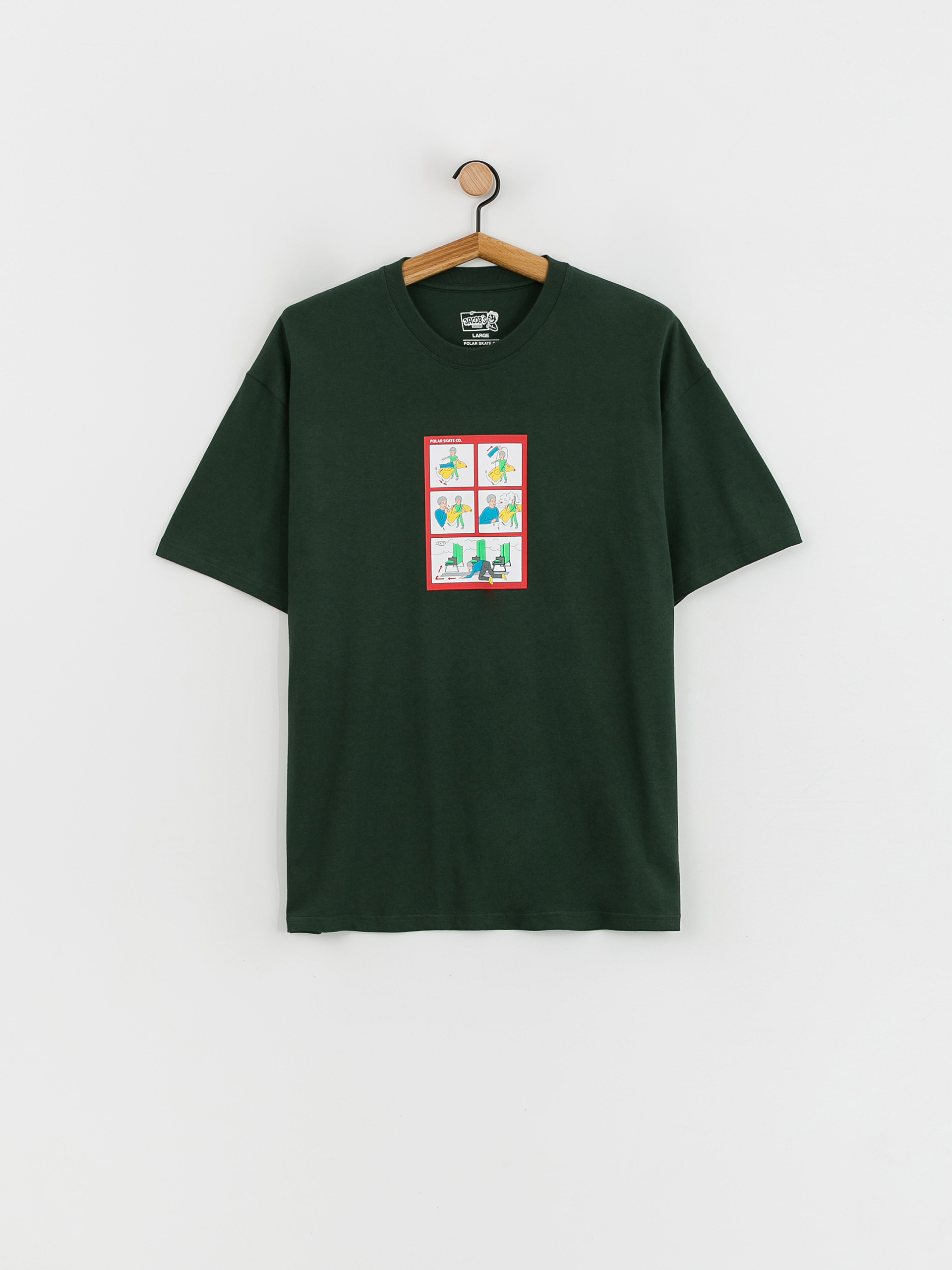 T-shirt Polar Skate Safety on Board (dark green)