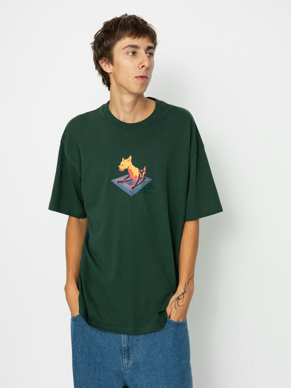 T-shirt Polar Skate Dog (dark green)