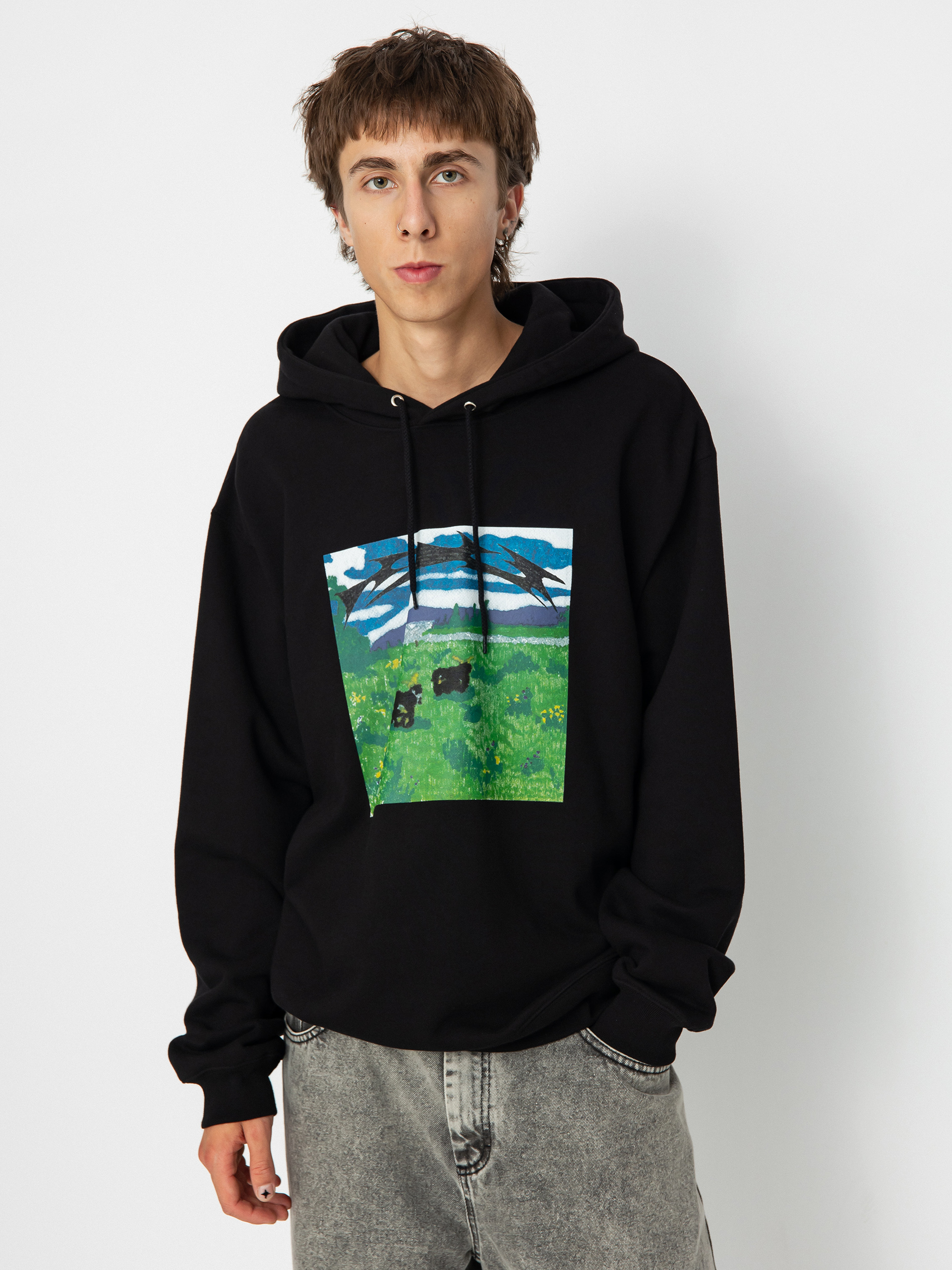 Bluza z kapturem Polar Skate Dave Meeeh HD (black)