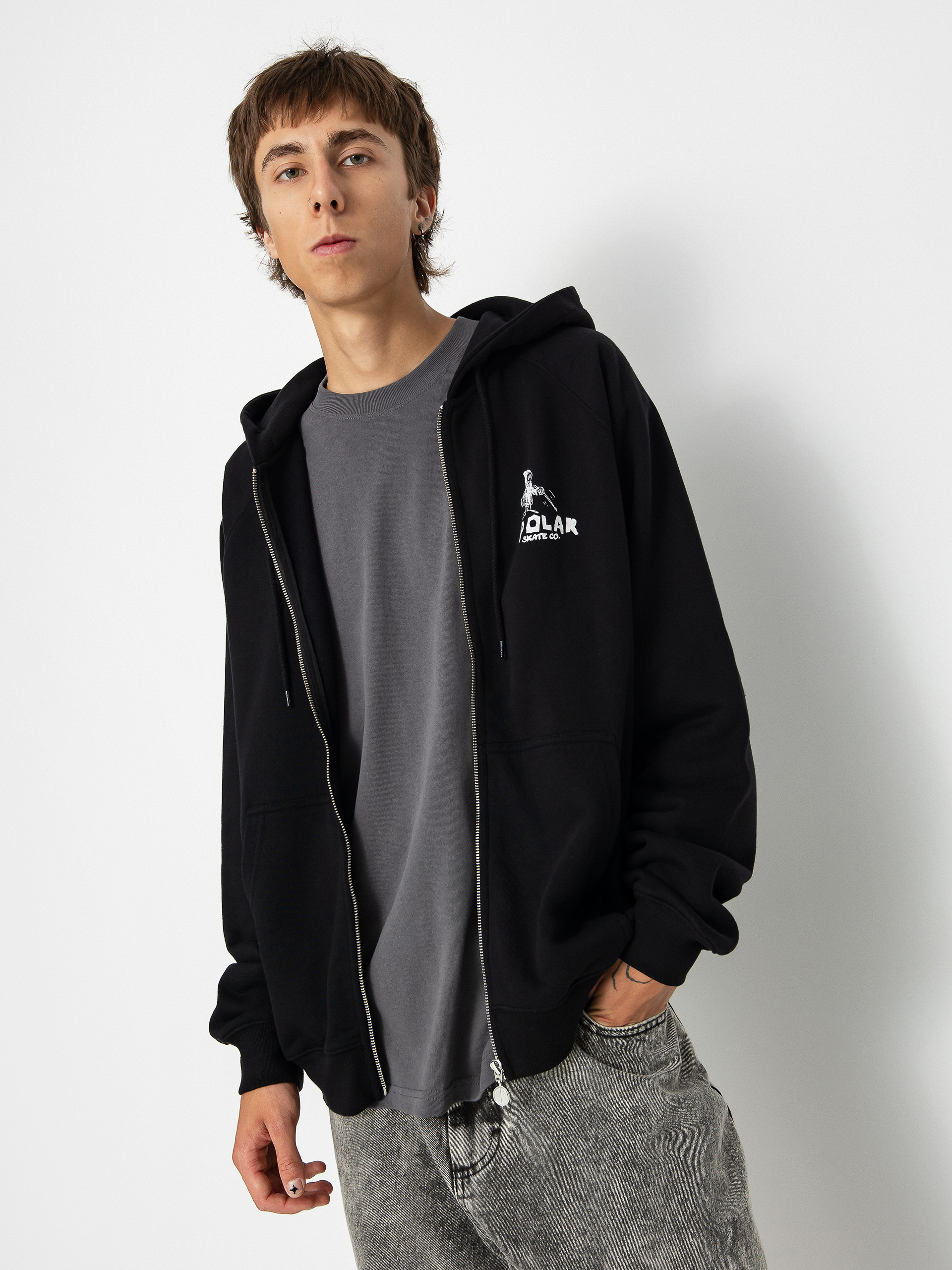 Bluza z kapturem Polar Skate Default Reaper ZHD (black)