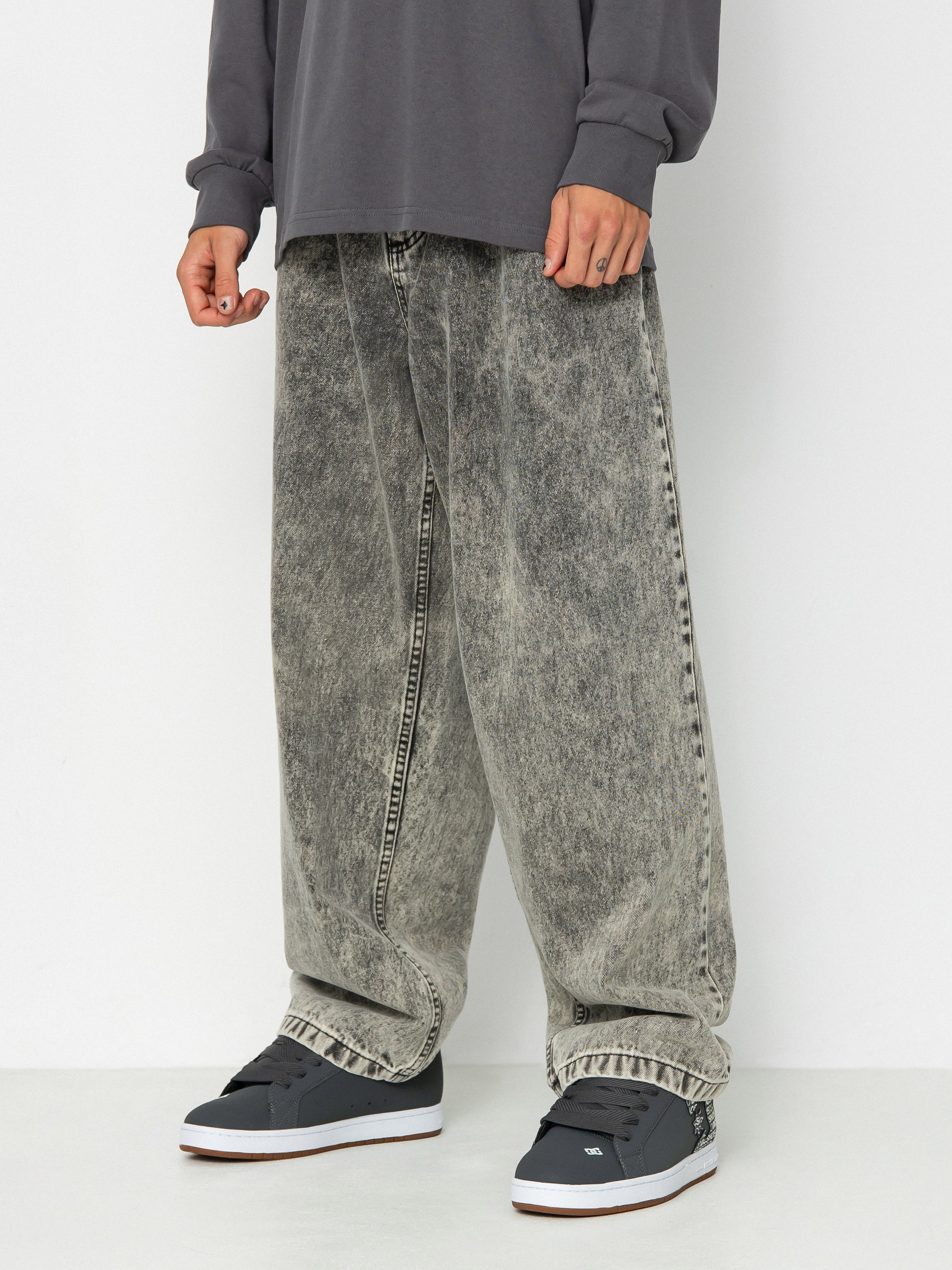 polar skate bigboy ブラック　L Spodnie Polar Skate Big Boy Jeans - czarny (silver black)